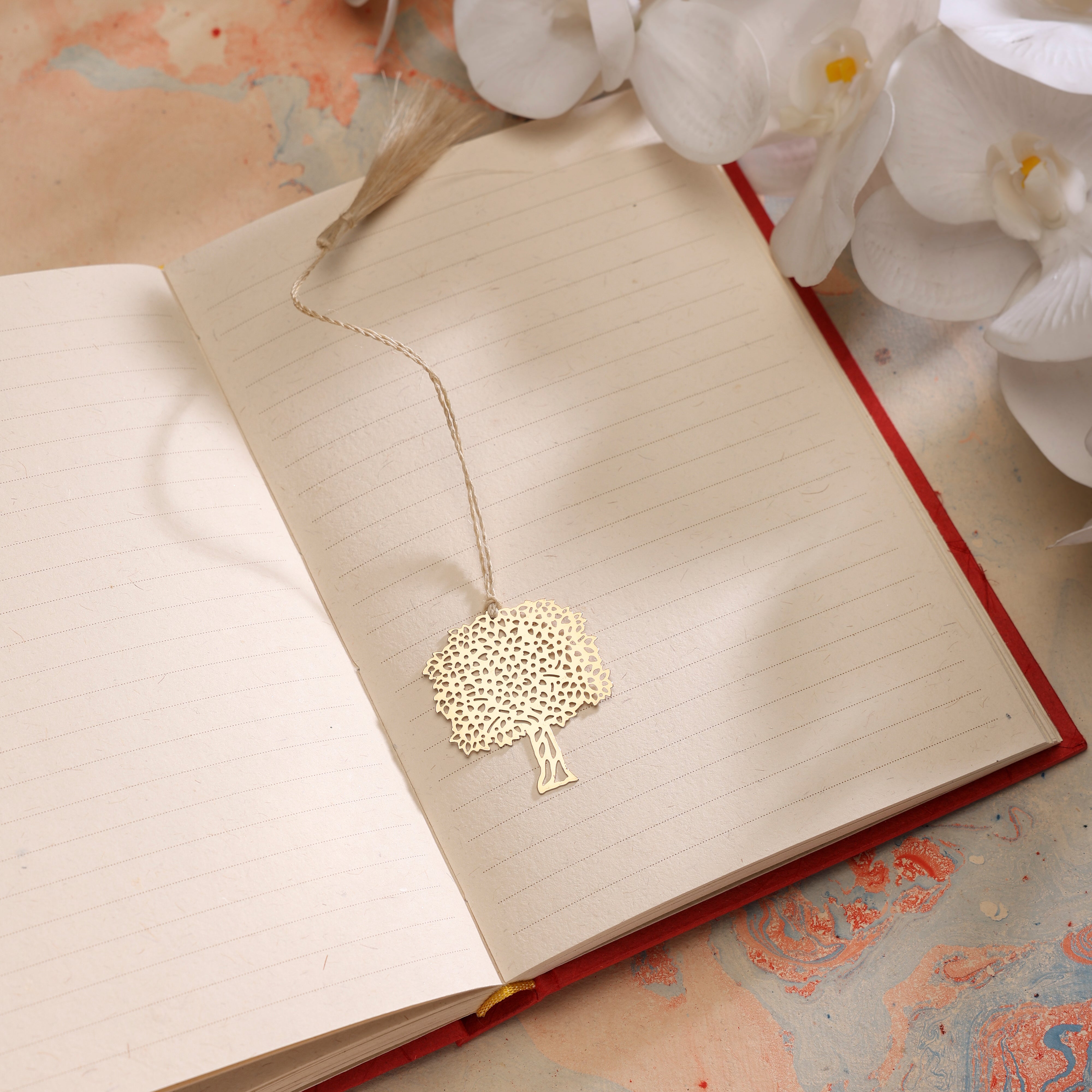 Journal Tree & Bookmark - Red Banana Fibre Cover | Sustainable