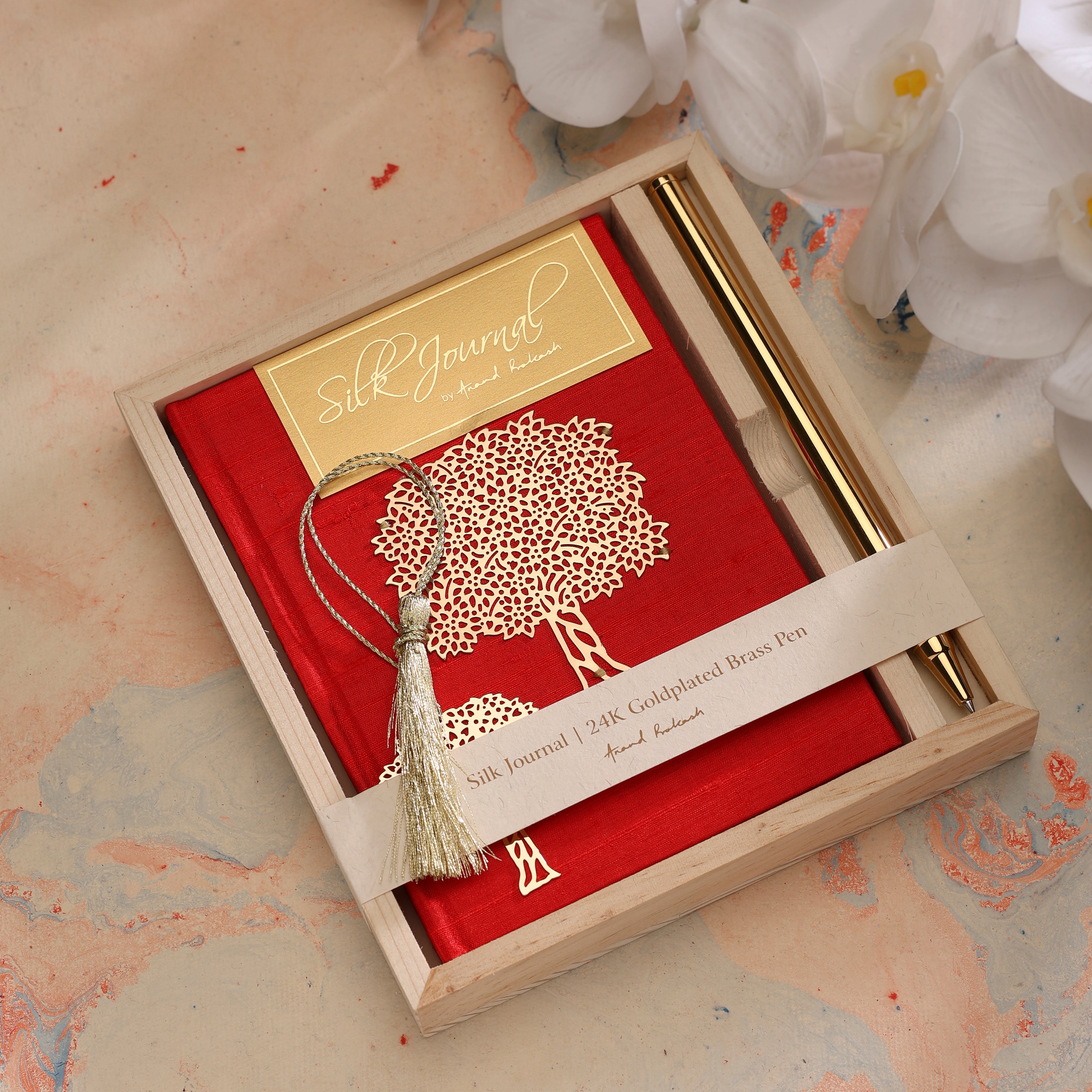 Tree Journal Silk Box with GP Pen