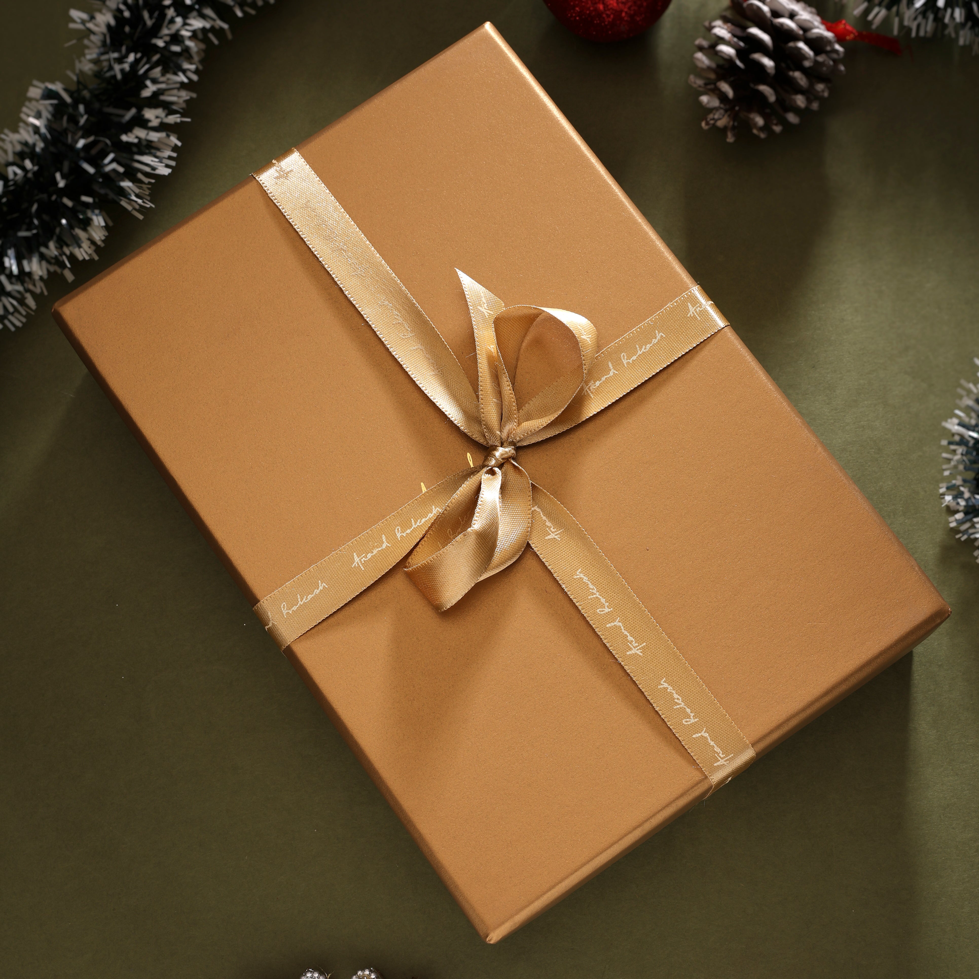 Christmas Themed Box - Red Raw Silk