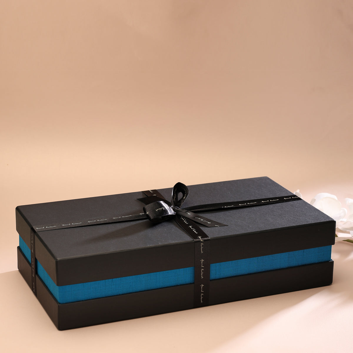 Goldplated Luxe Accessory Gift Box - Turquoise Silk