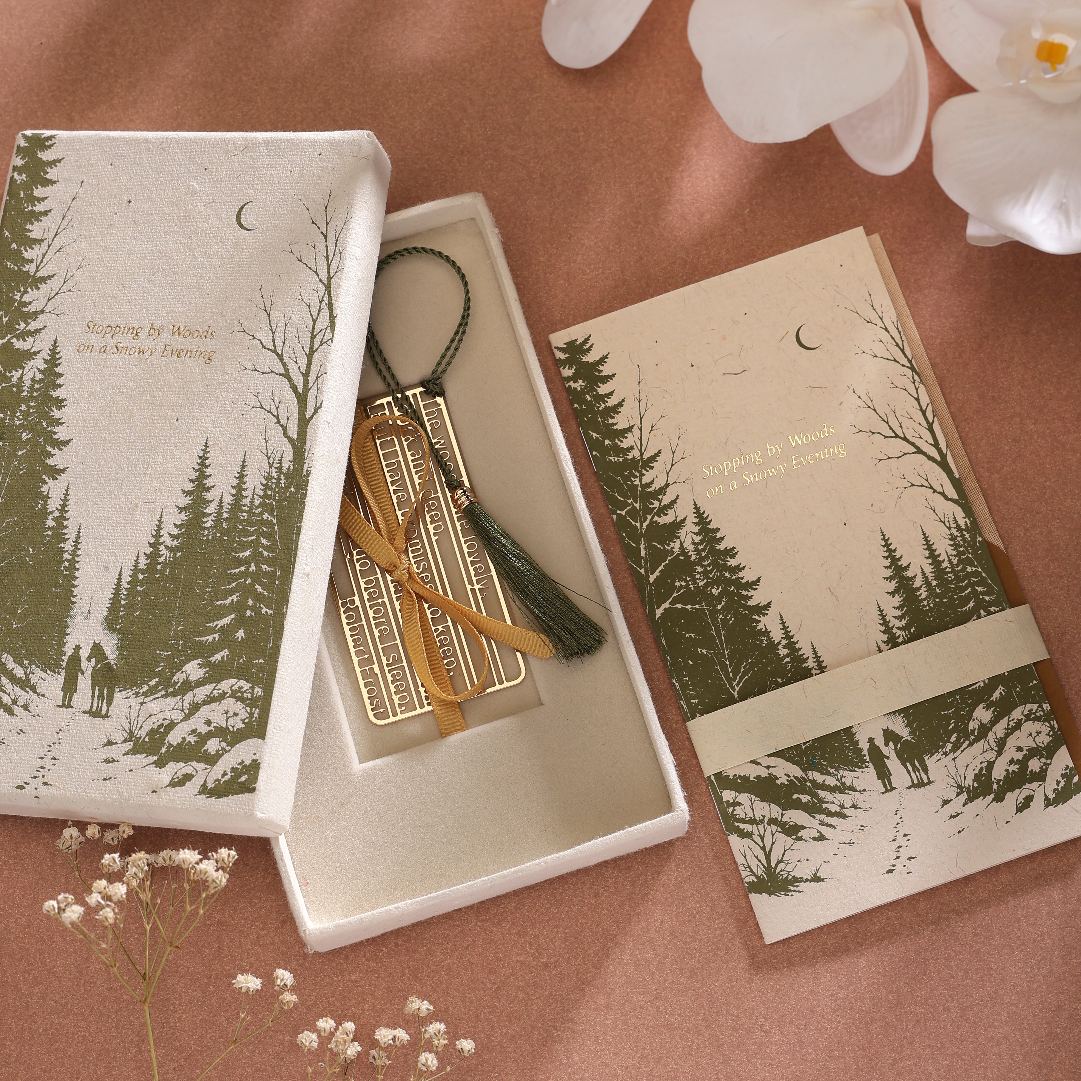 Stopping by Woods - Brass Bookmark