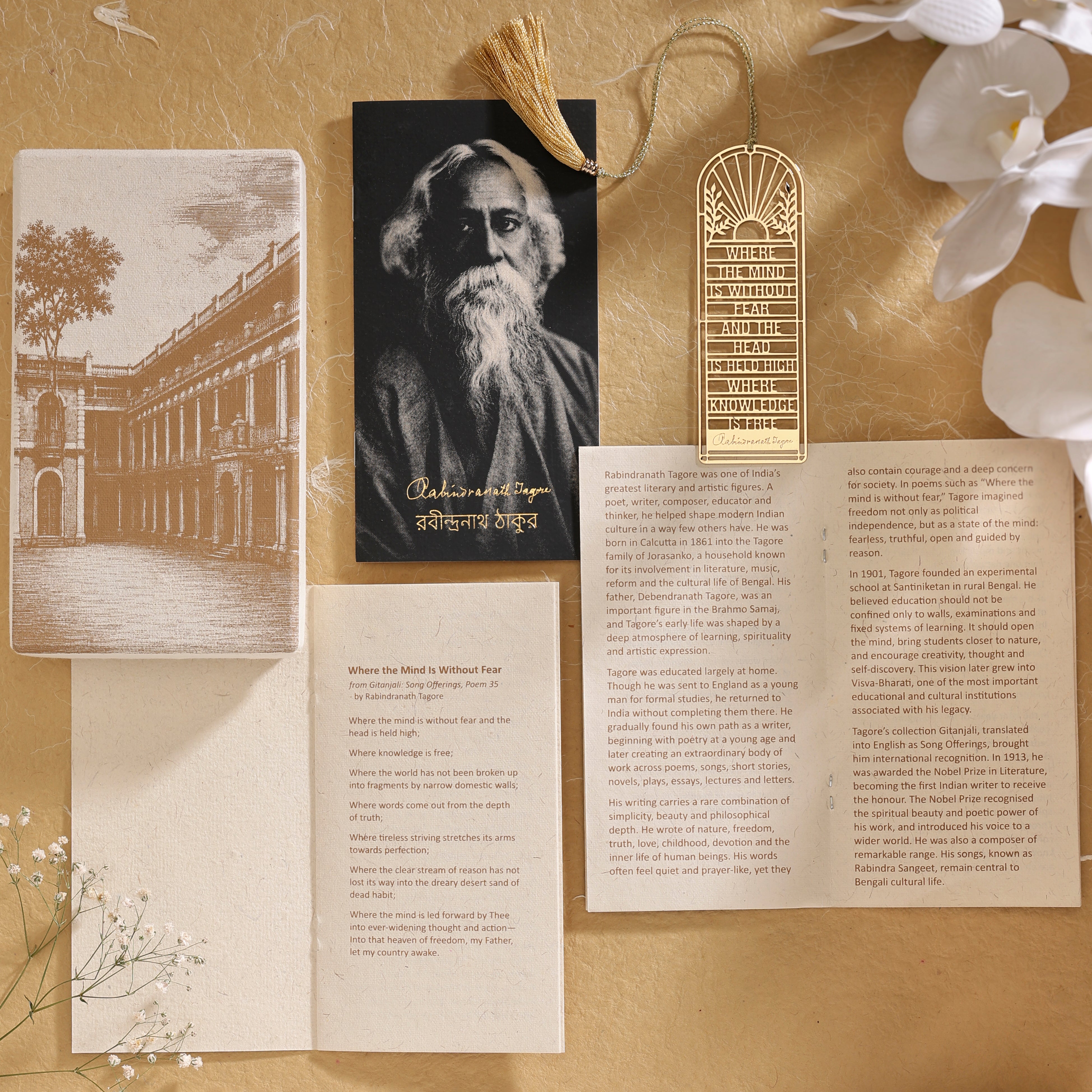 Where The Mind Is Without Fear - Brass Bookmark - Poem Collection