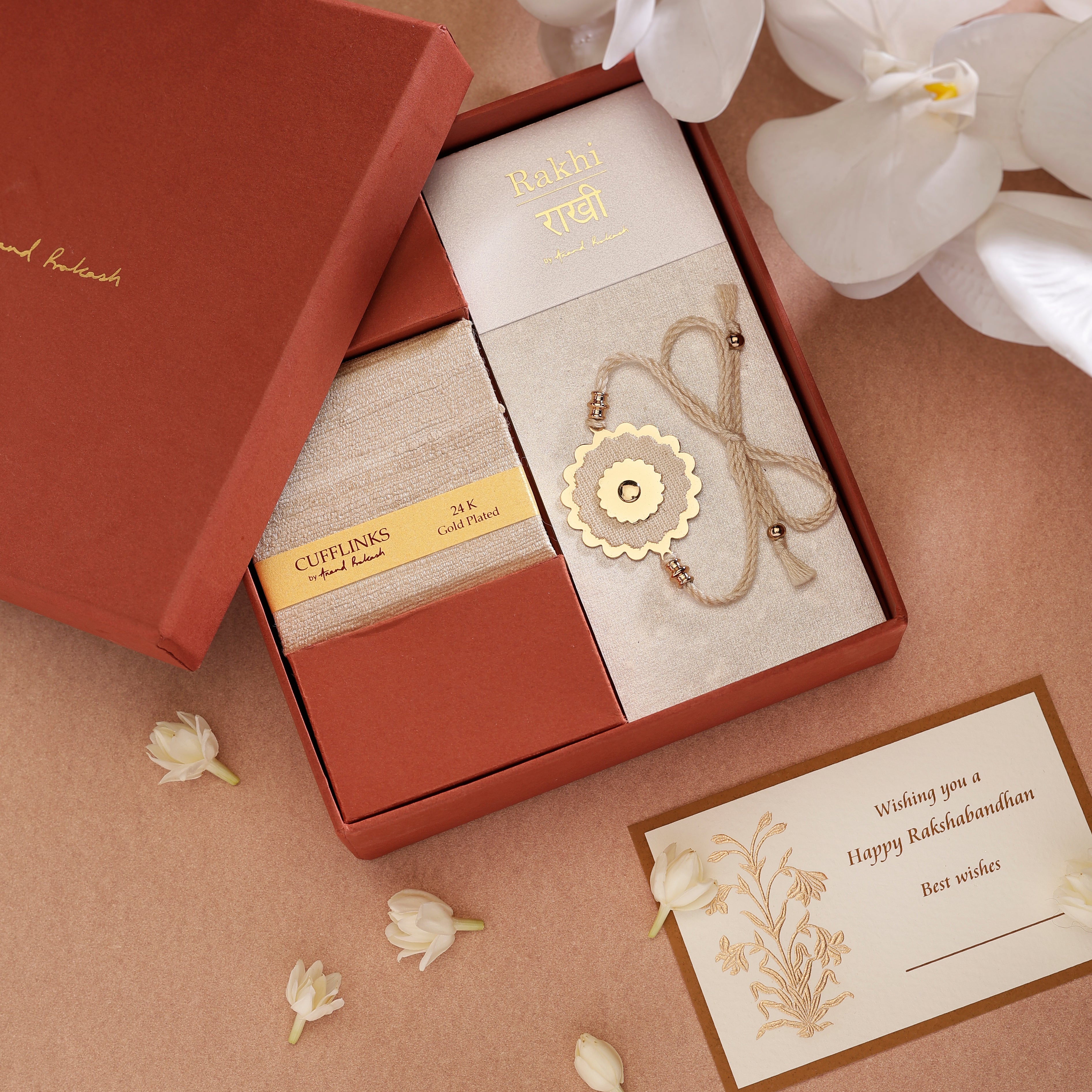 Rakhi Gift Box - Cufflinks Goldplated 10 Paise