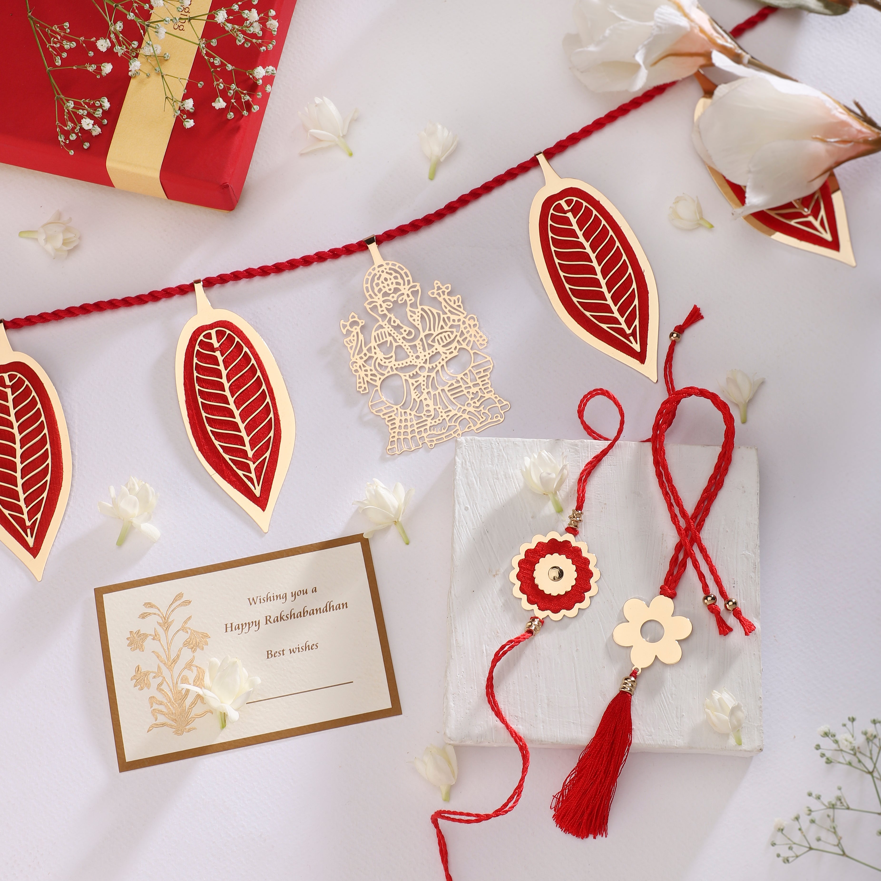 Rakhi Lumba Gift Box - Decorative Door Hanging Layered Brass & Silk | Anand Prakash