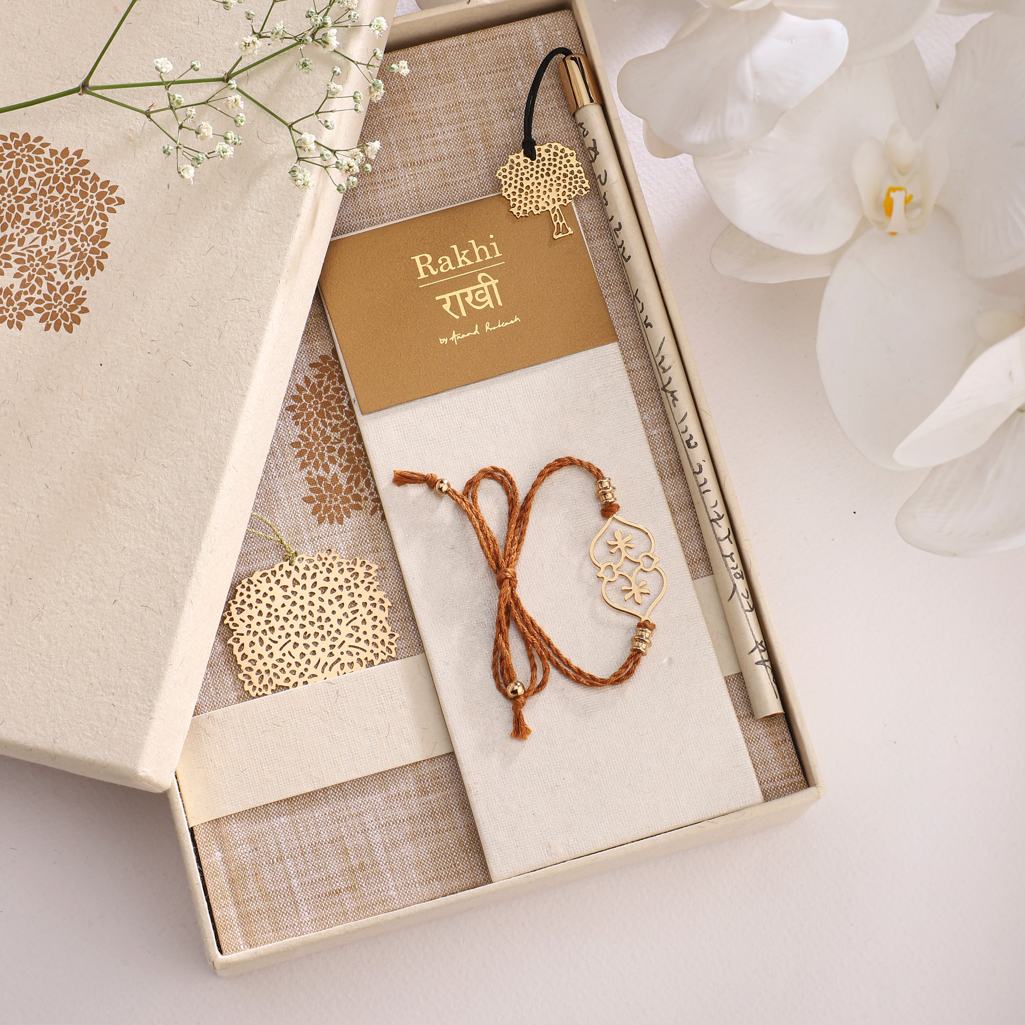 Rakhi Gift Box - Linen Journal Tree Design | Anand Prakash