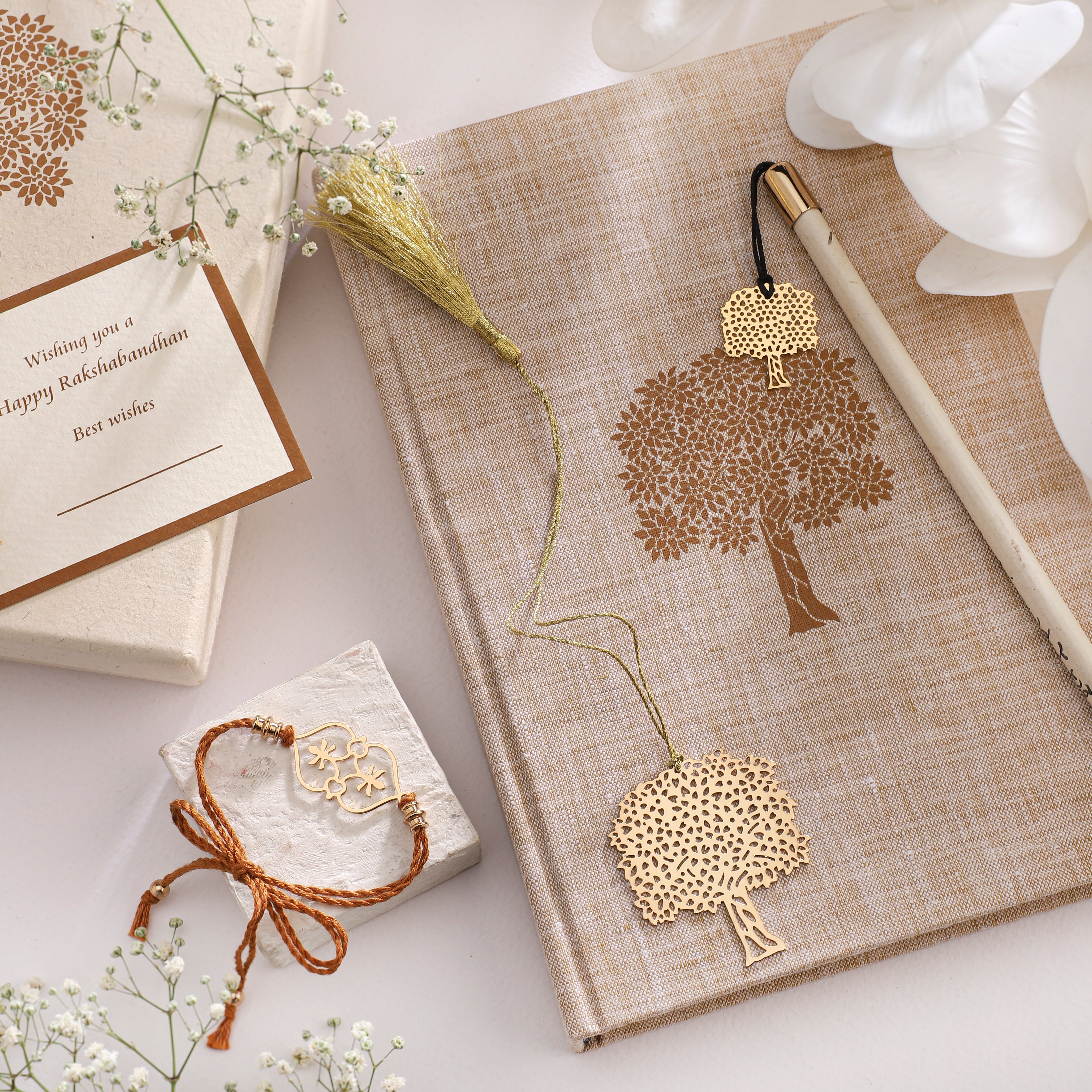 Rakhi Gift Box - Linen Journal Tree Design | Anand Prakash