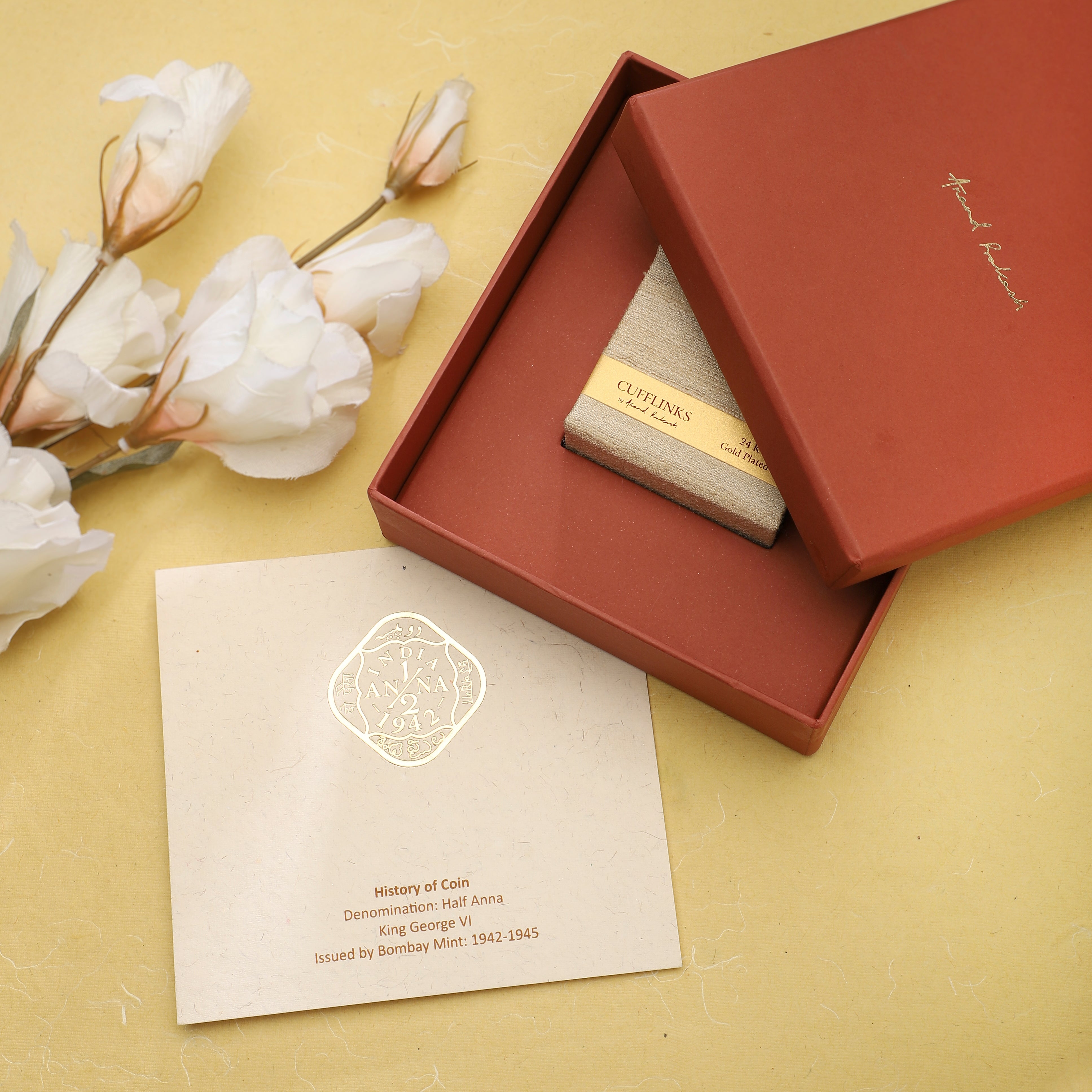 Cufflinks Half Anna - Goldplated | Anand Prakash