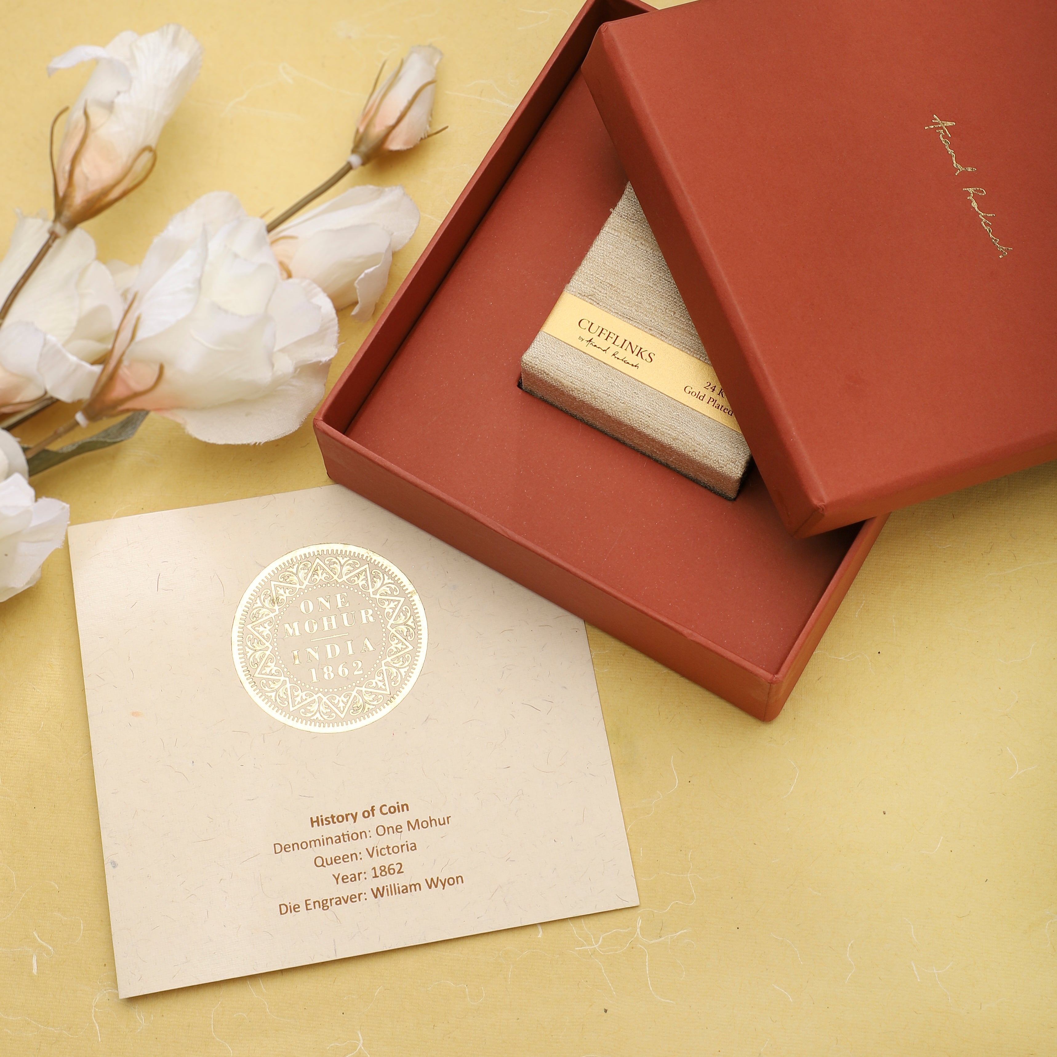 Cufflinks One Mohur - Goldplated | Anand Prakash