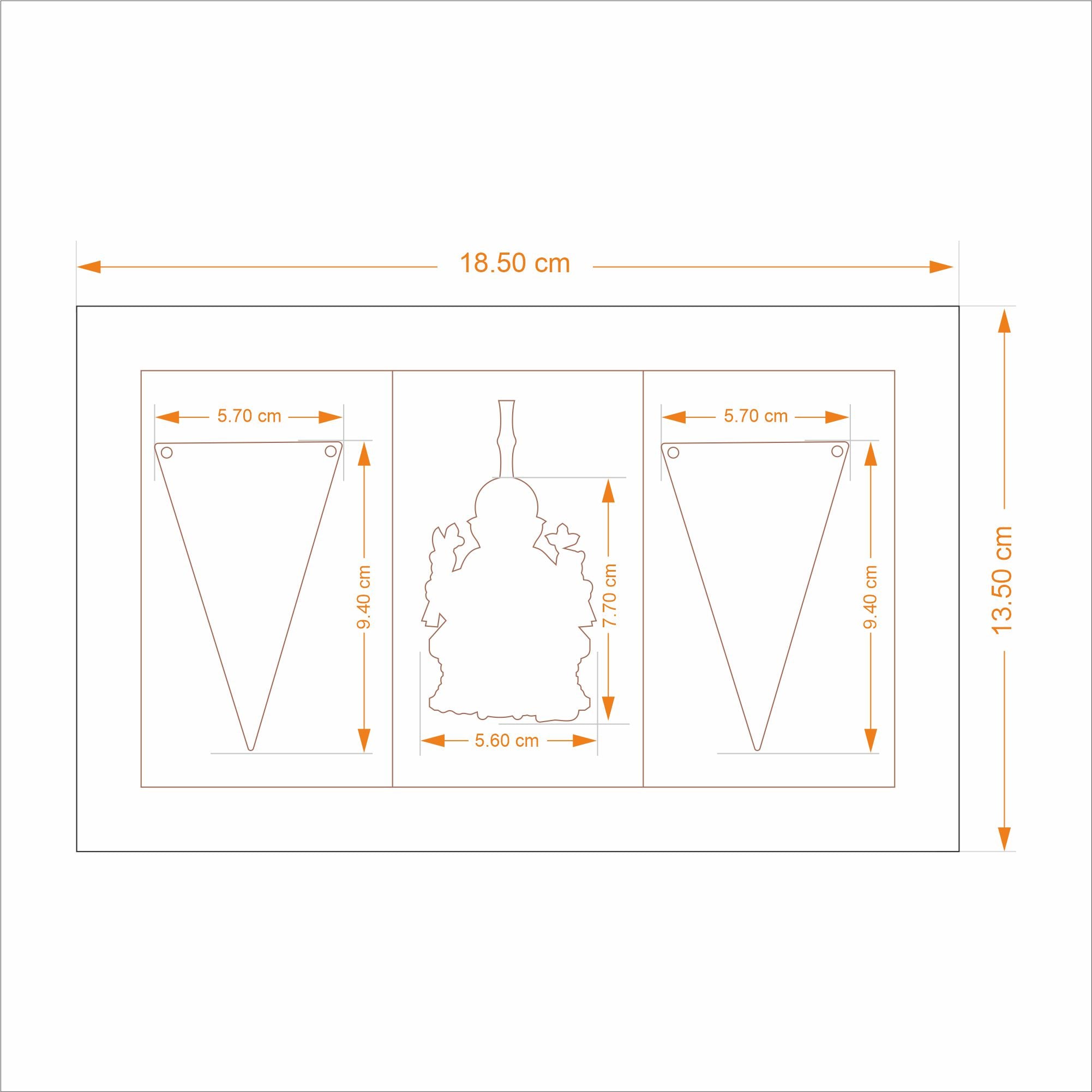 Decorative Door Hanging Triangle Golden Finish | Anand Prakash