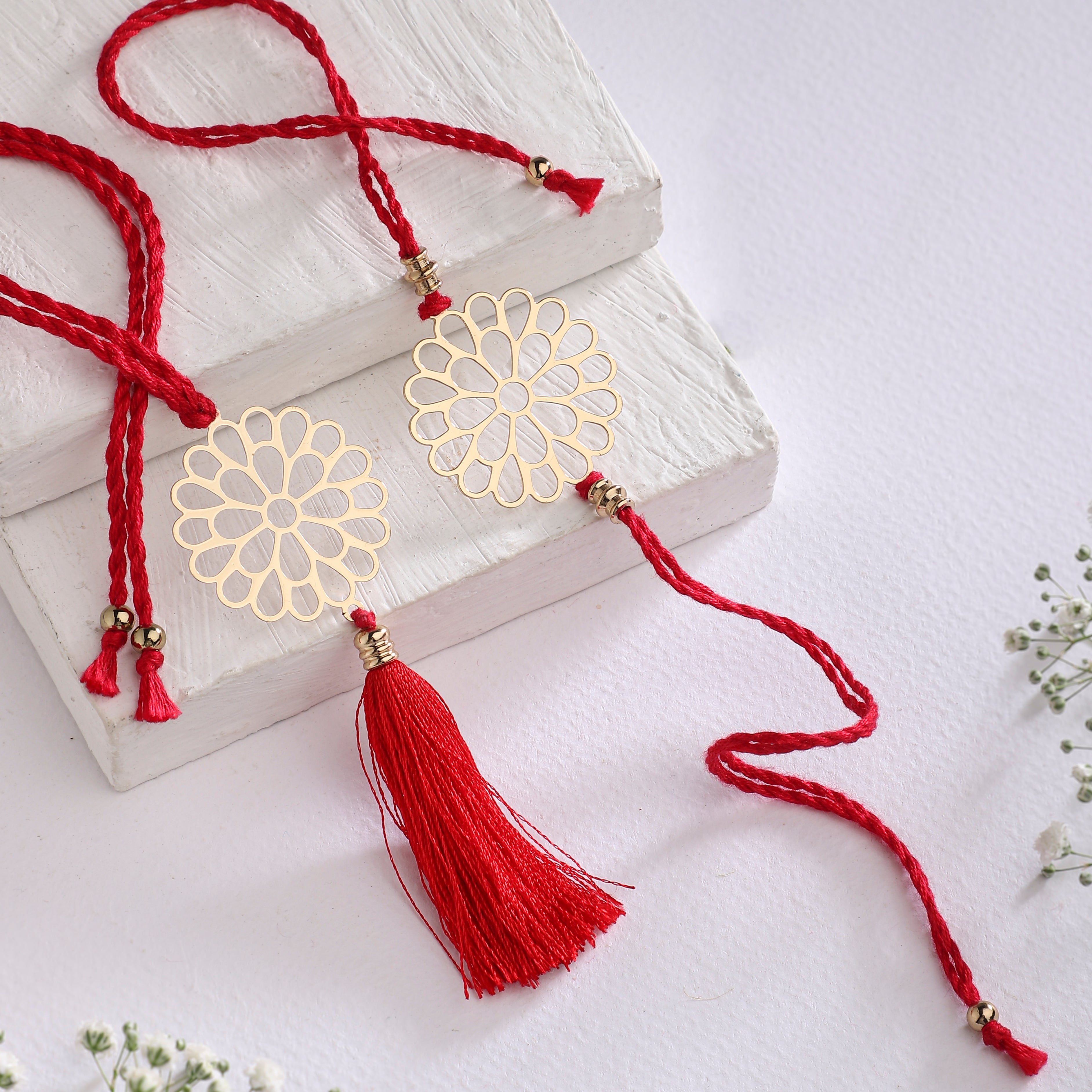 Rakhi & Lumba Set Tarini Red