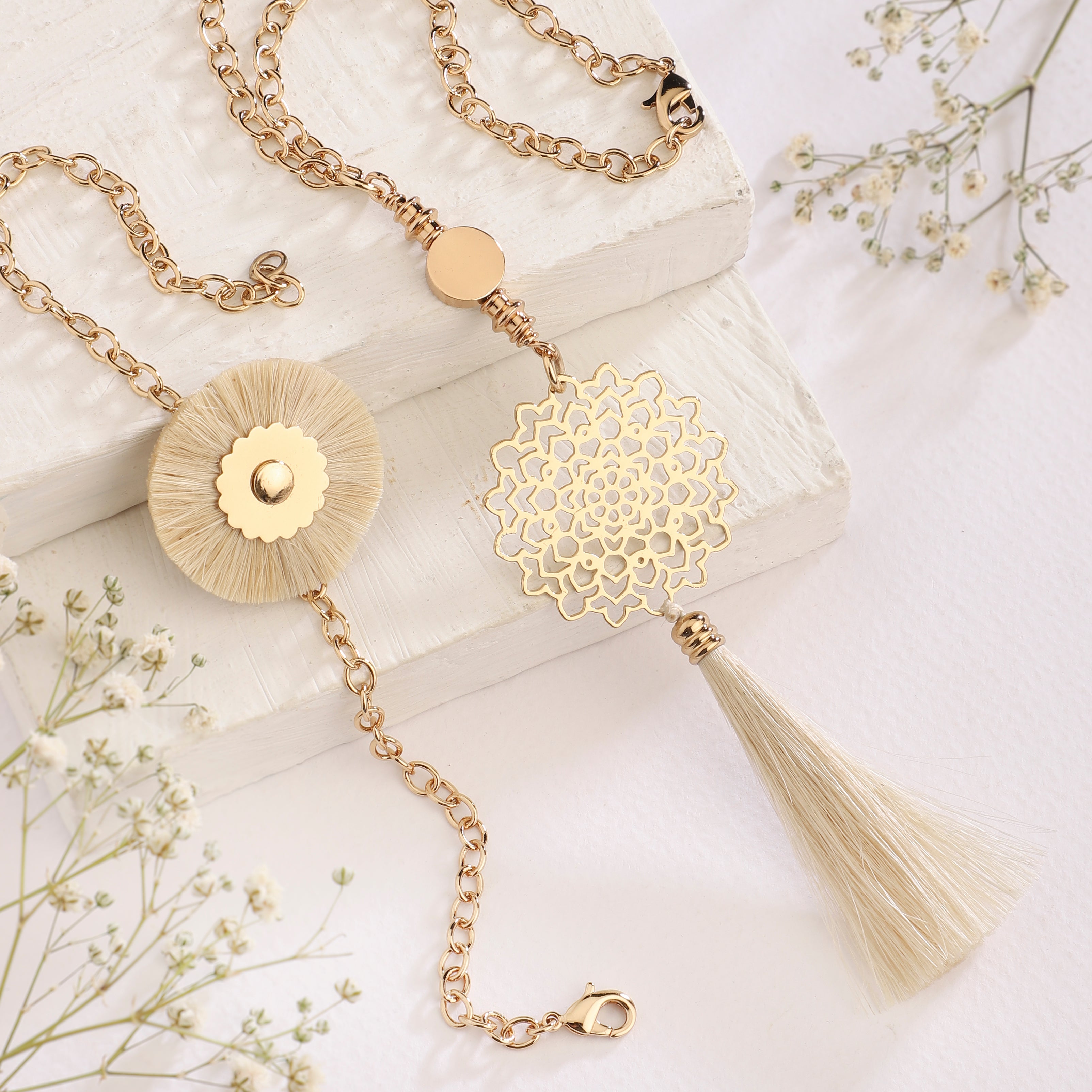 Rakhi Bracelet & Lumba Set - Jute & Brass Natural