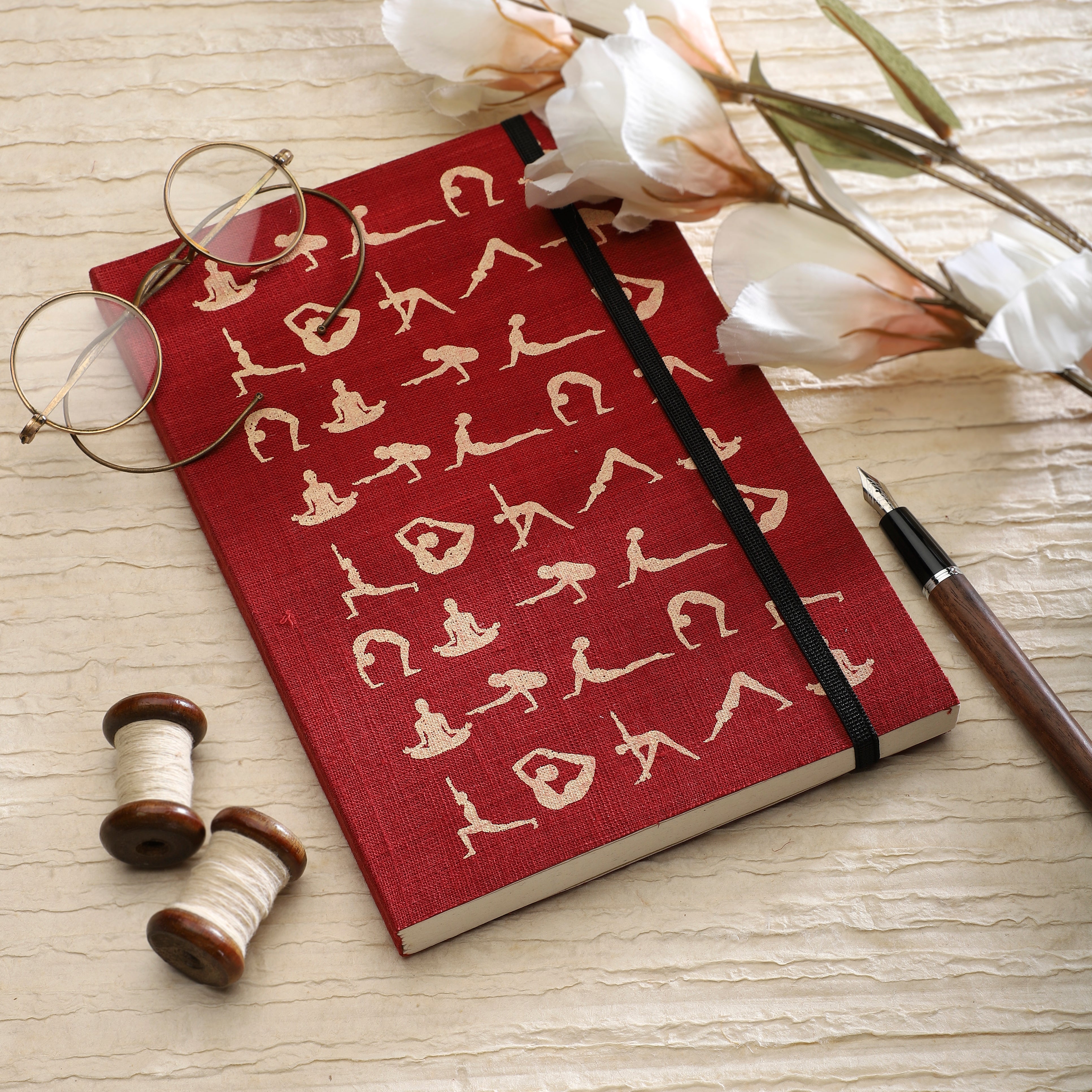 #style_Maroon Handloom Cotton - Blank Pages