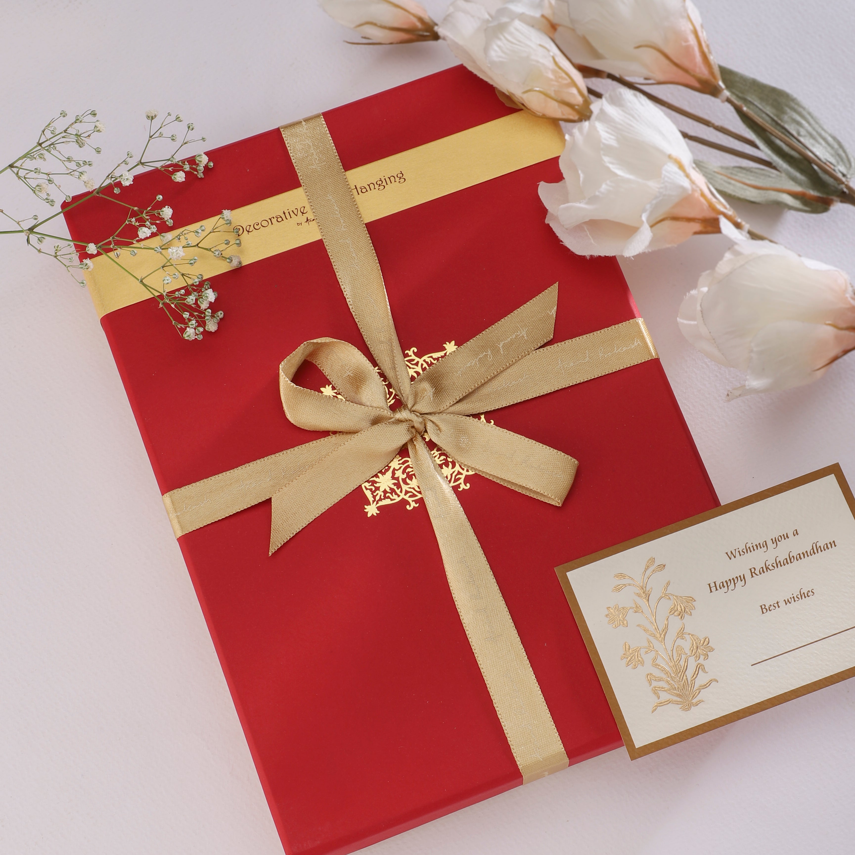 Rakhi Lumba Gift Box - Decorative Door Hanging Layered Brass & Silk | Anand Prakash