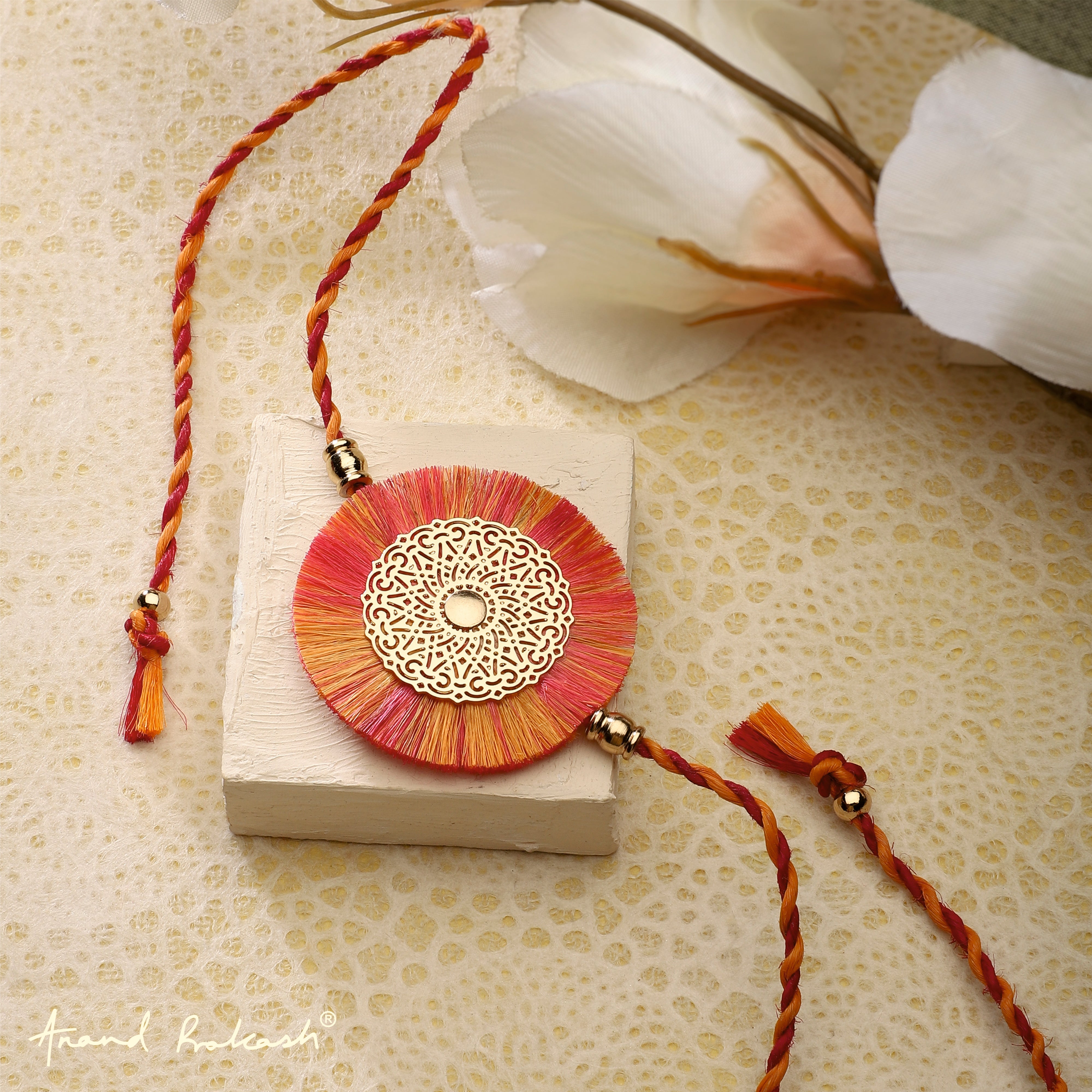 Rakhi & Lumba Set - Jute Tie N Dye Multicolour