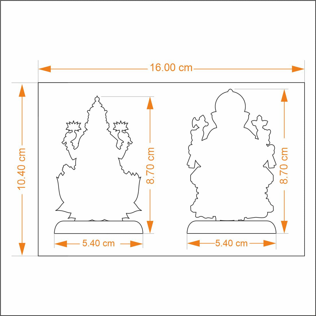 Sri Ganesha & Goddess Mahalaxmi Idol Set - Goldplated Brass | Anand Prakash