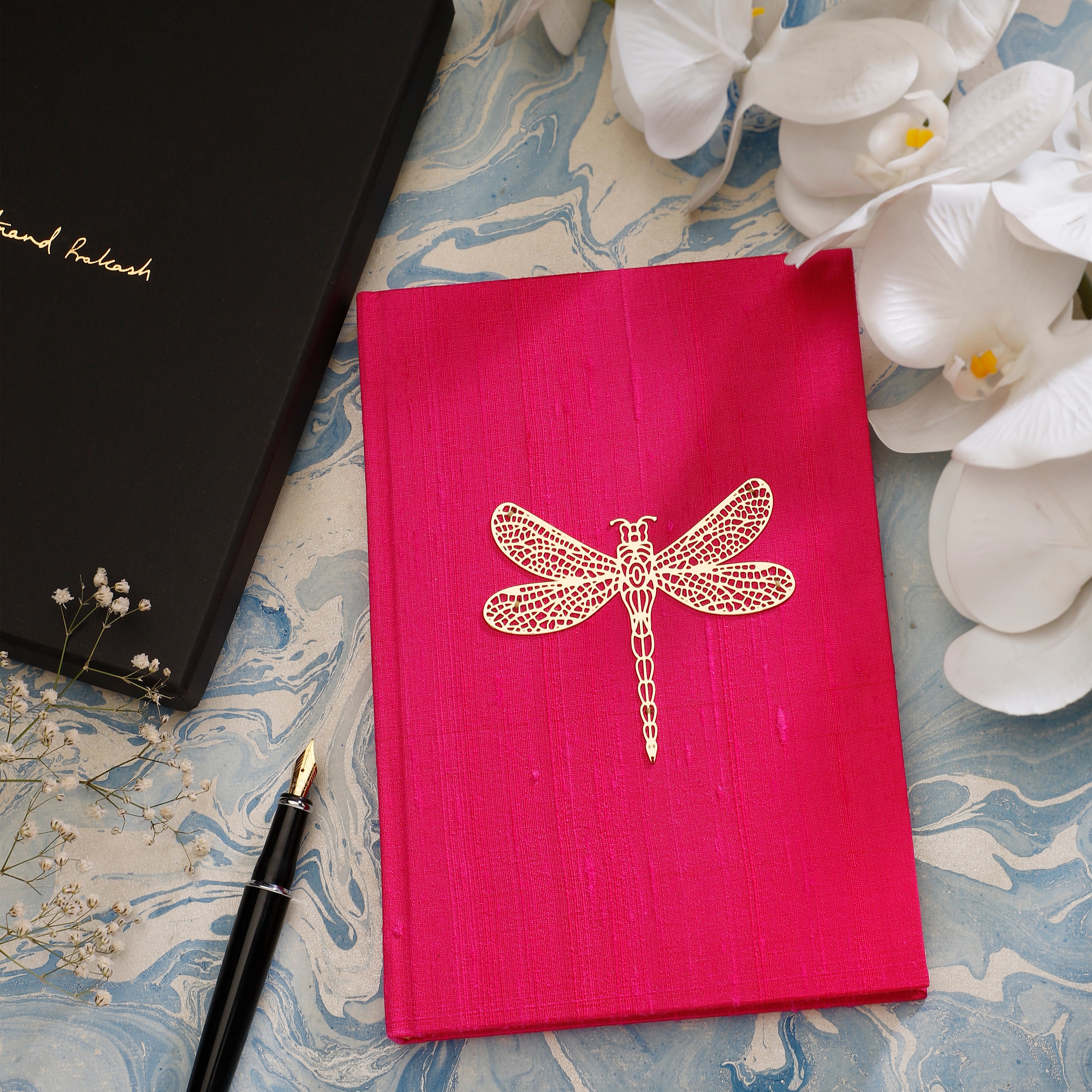 Journal Luxe Silk - Fuschia Pink - Dragonfly