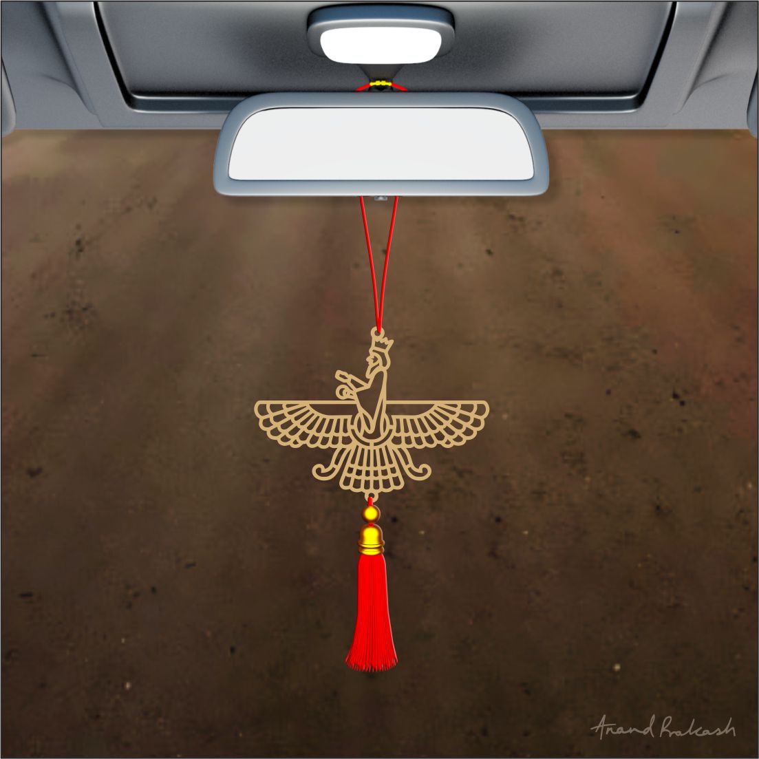 Car Hanging Golplated - Faravahar