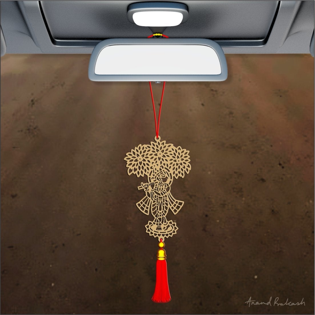 Car Hanging - Sri Krishna O Goldplated