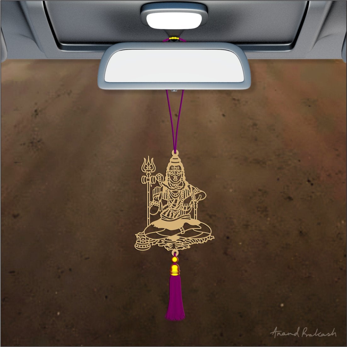 Car Hanging - Lord Shiva Goldplated