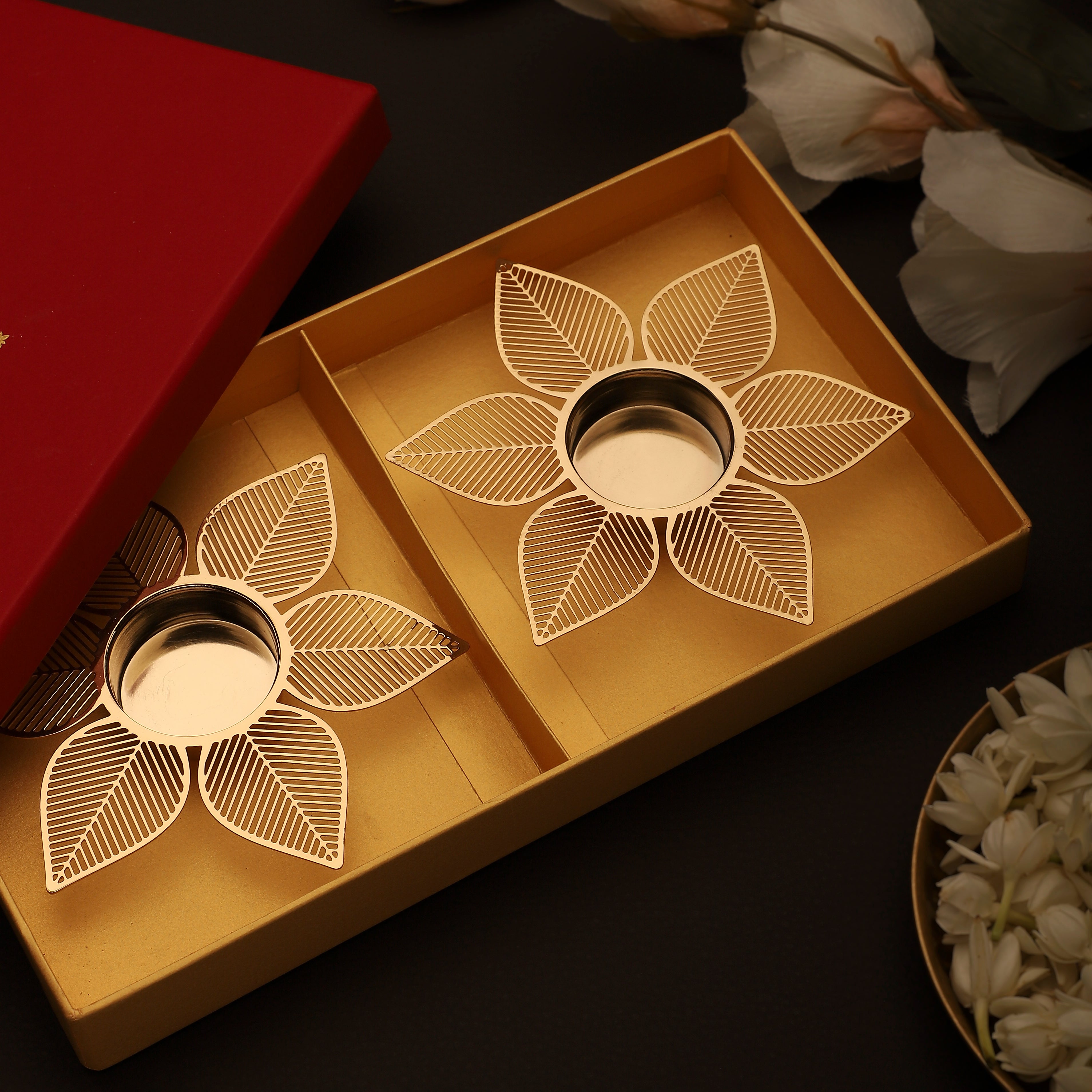Lotus Tea Light Holder - Single Layer Set of 2 | Anand Prakash