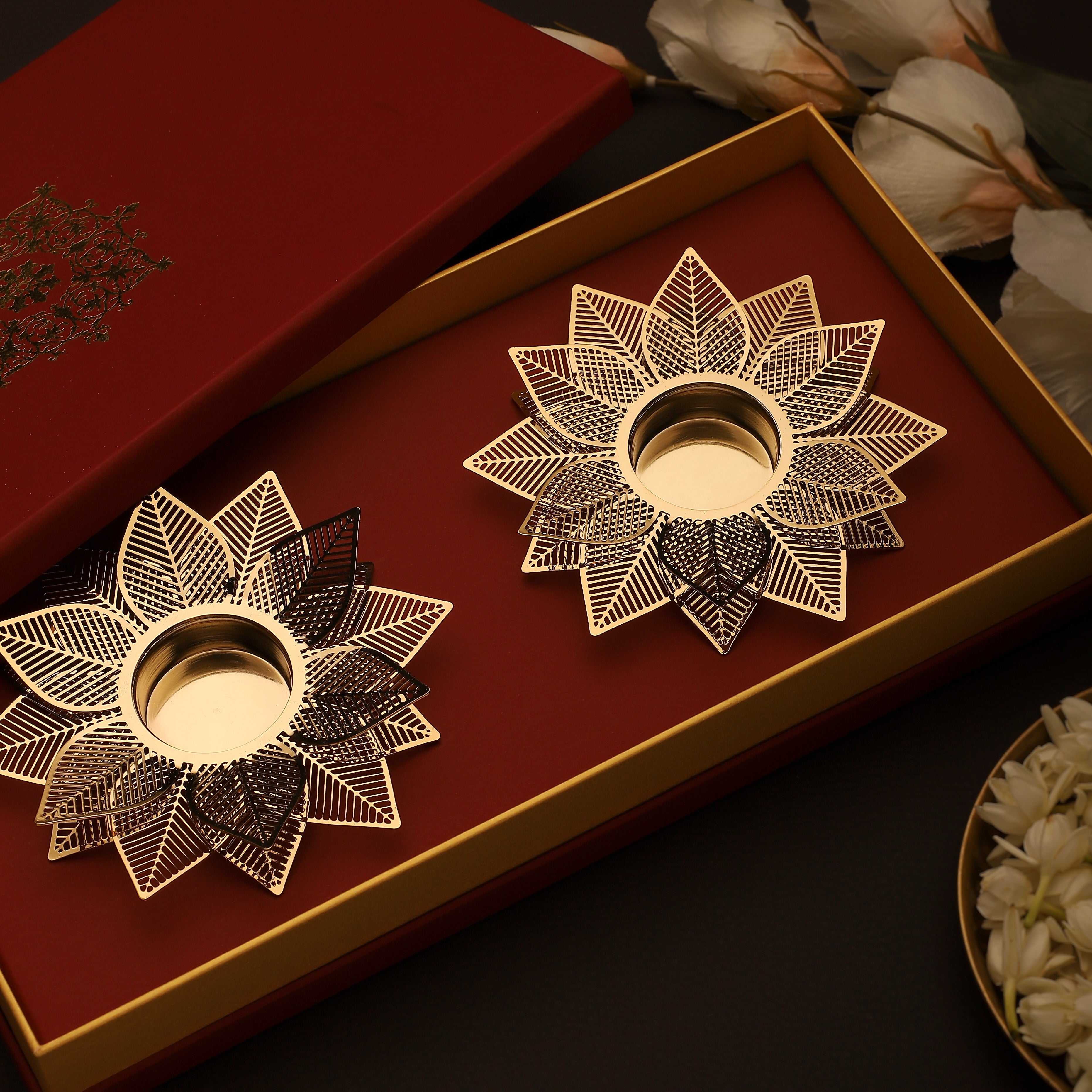 Lotus Tea Light Holder - Layered Set of Two | Anand Prakash