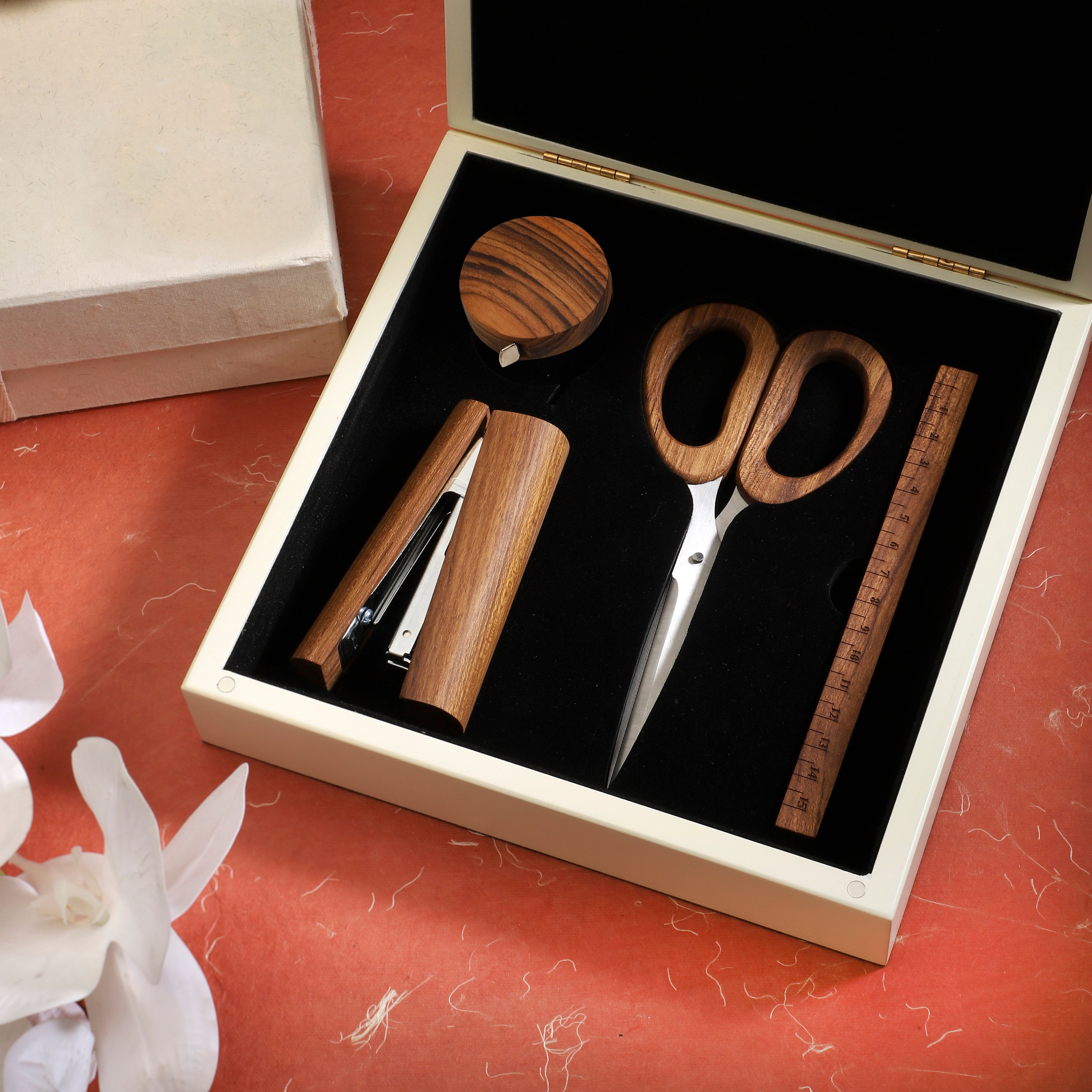 Teak Wood Office Accessory Set - Gift Box | Anand Prakash