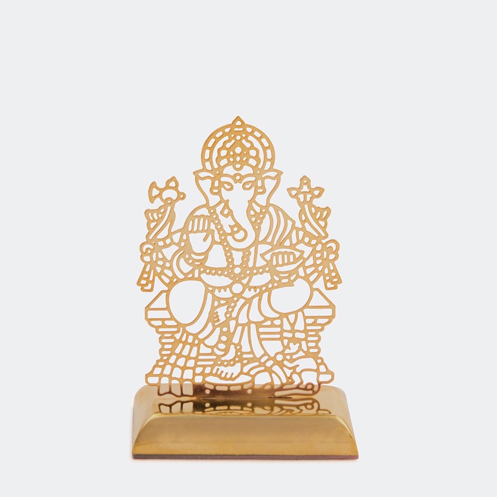 Car Dashboard Stand Goldplated - Sri Ganesha