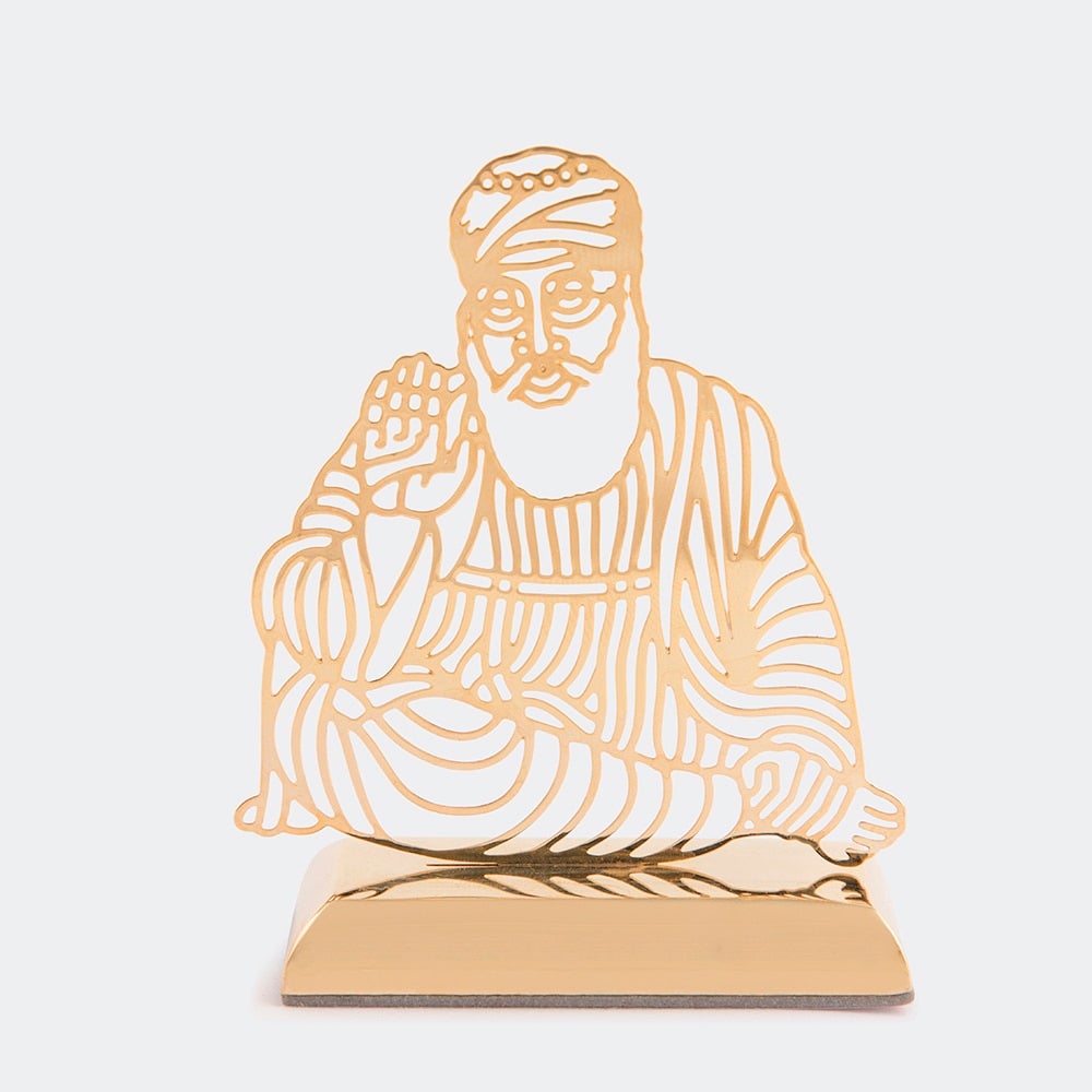 Car Dashboard Stand Goldplated - Guru Nanak Dev Ji
