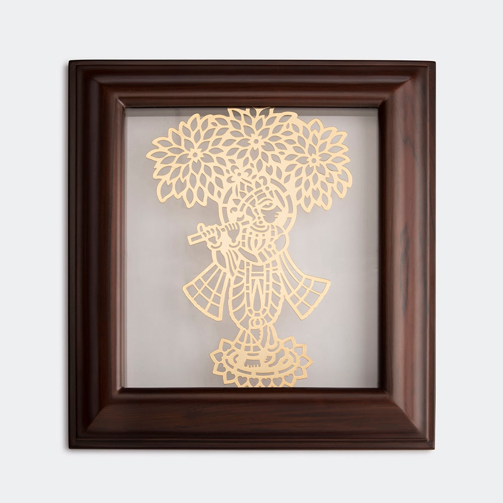 Teak Wood Frame Sri Krishna Goldplated | Anand Prakash