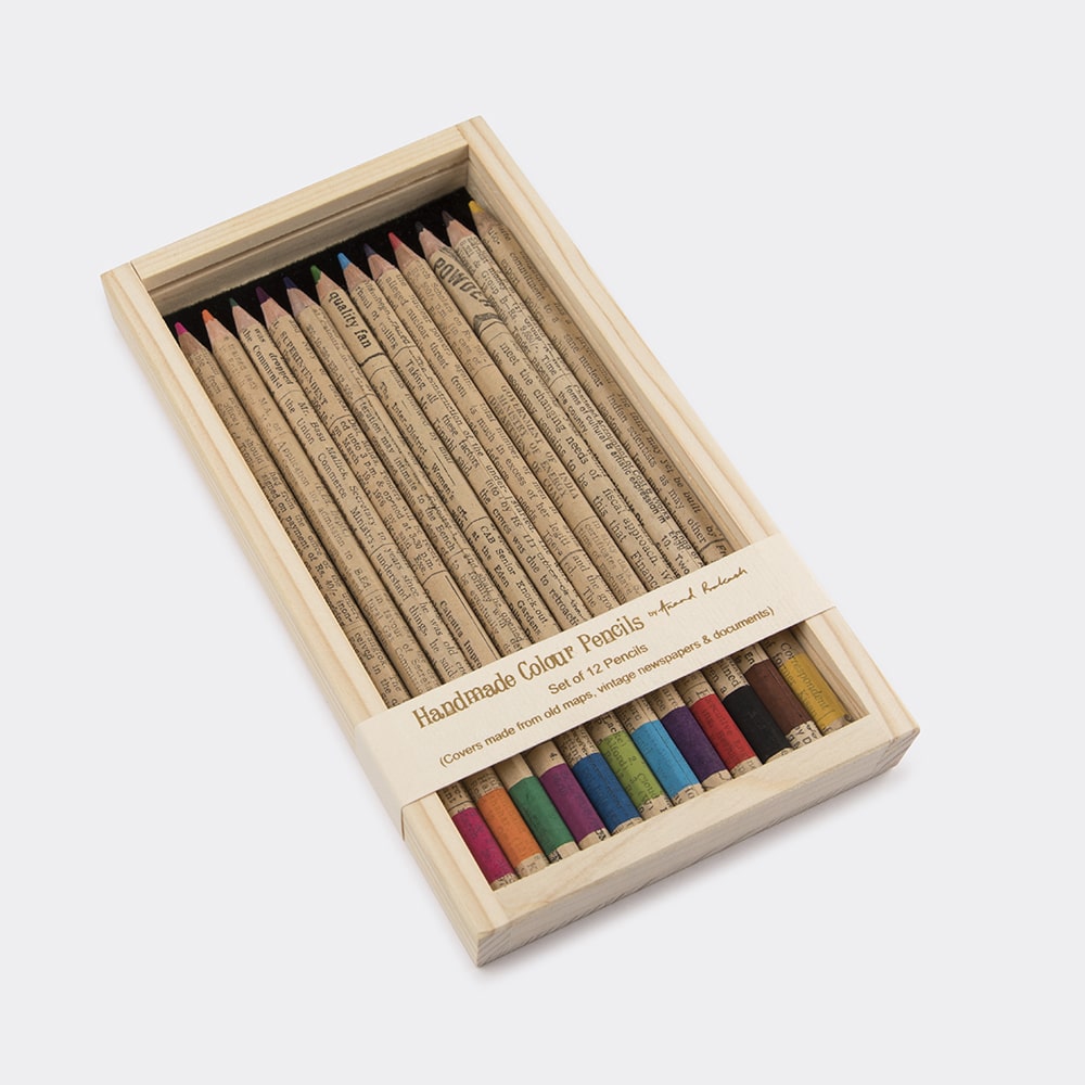 Colour Pencils - Vintage Newspaper Box of 12 | Anand Prakash
