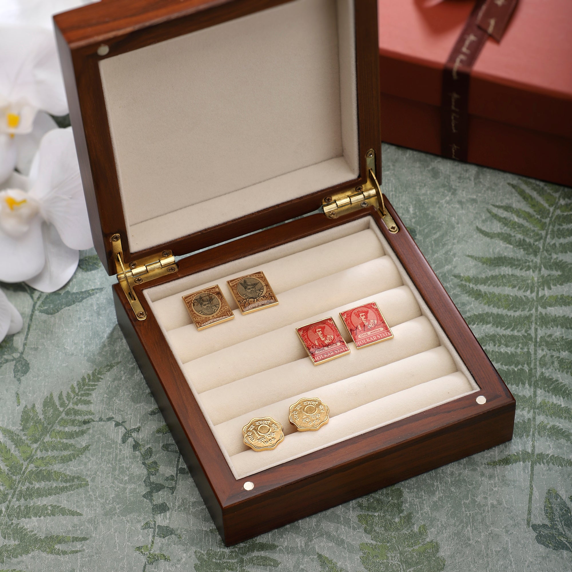 Cufflink Storage Box - Teak Wood | Anand Prakash
