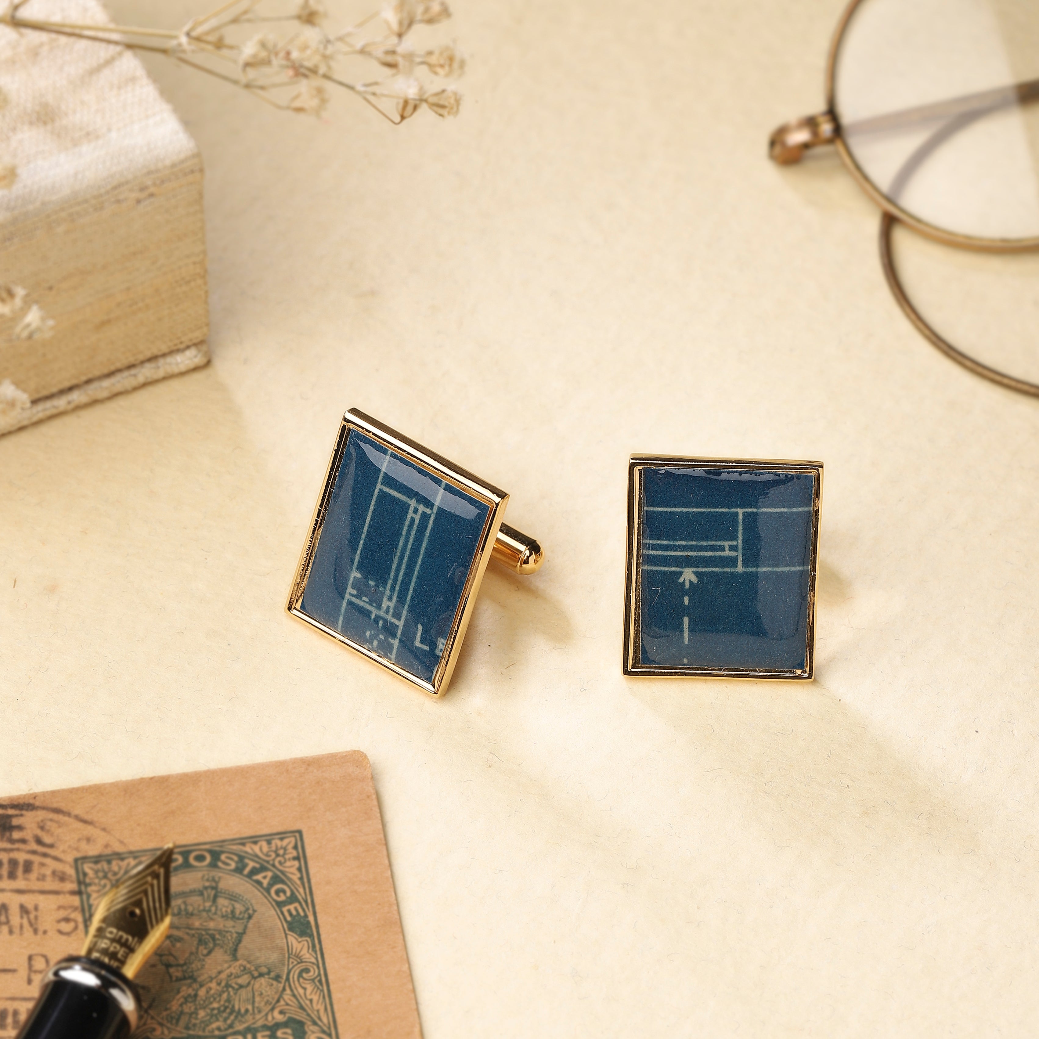 Cufflinks - Vintage Blueprints