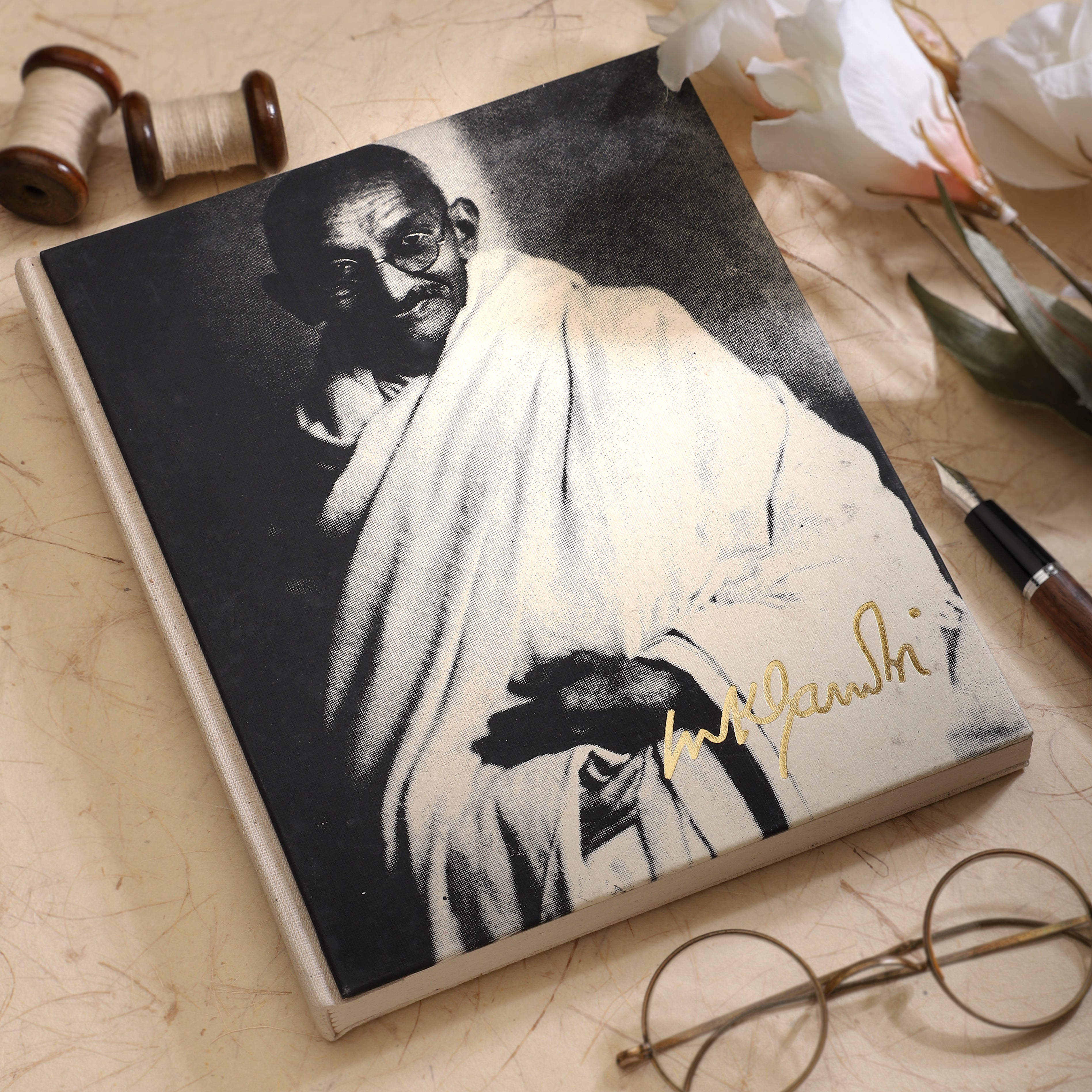 Journal MK Gandhi - Handprinted by Silkscreen