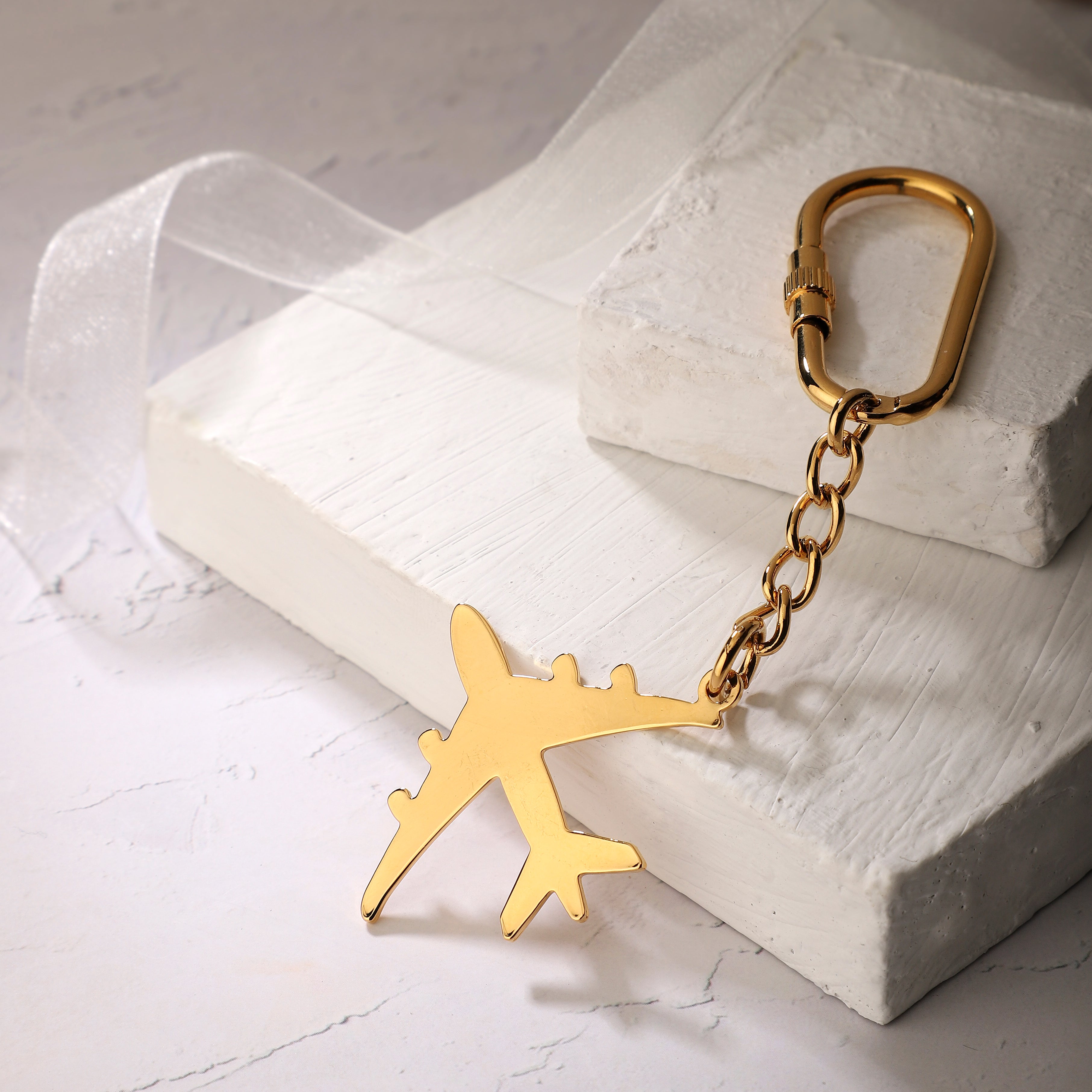 Keychain Aeroplane - Goldplated | Anand Prakash