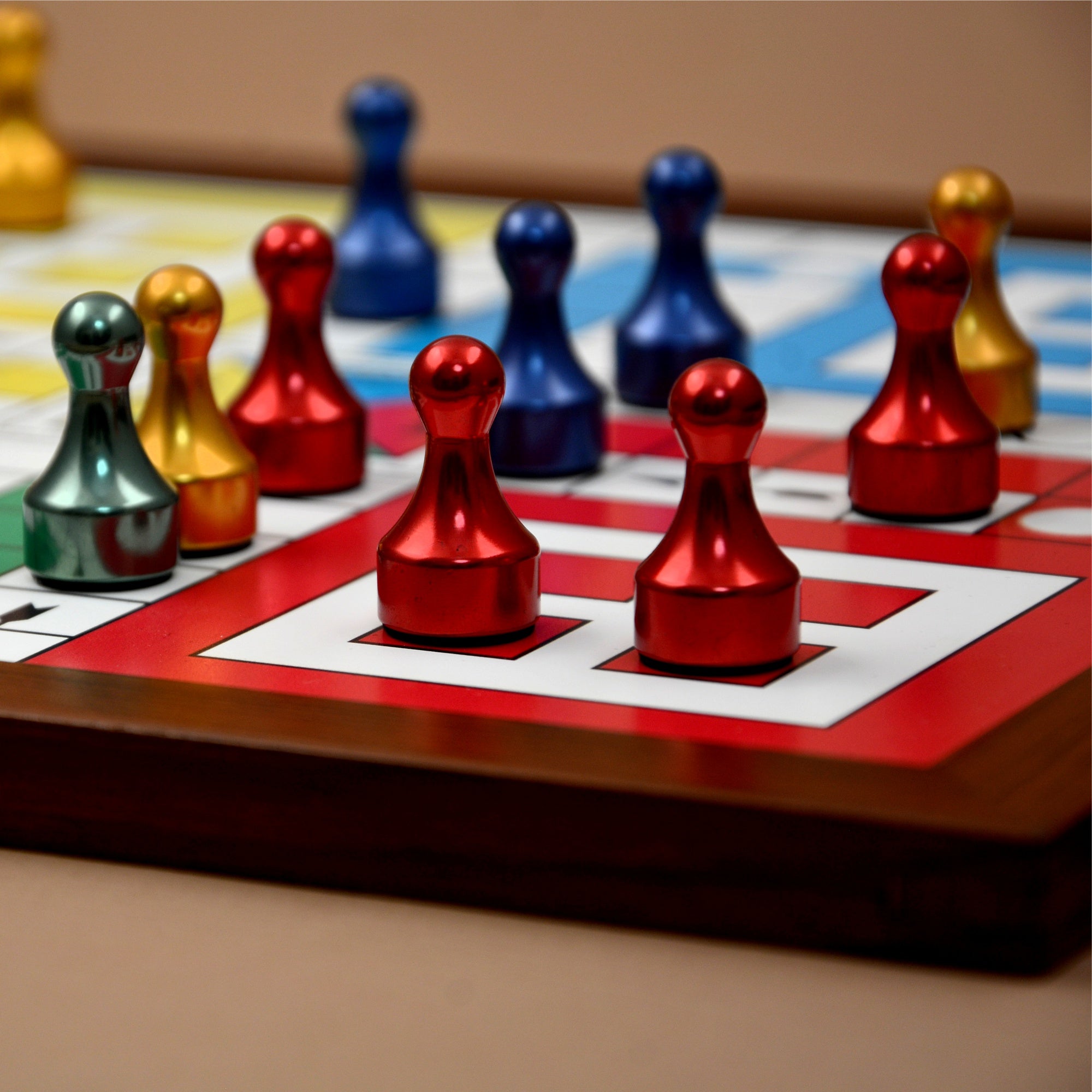 Teakwood Ludo With Metallic Tokens | Anand Prakash