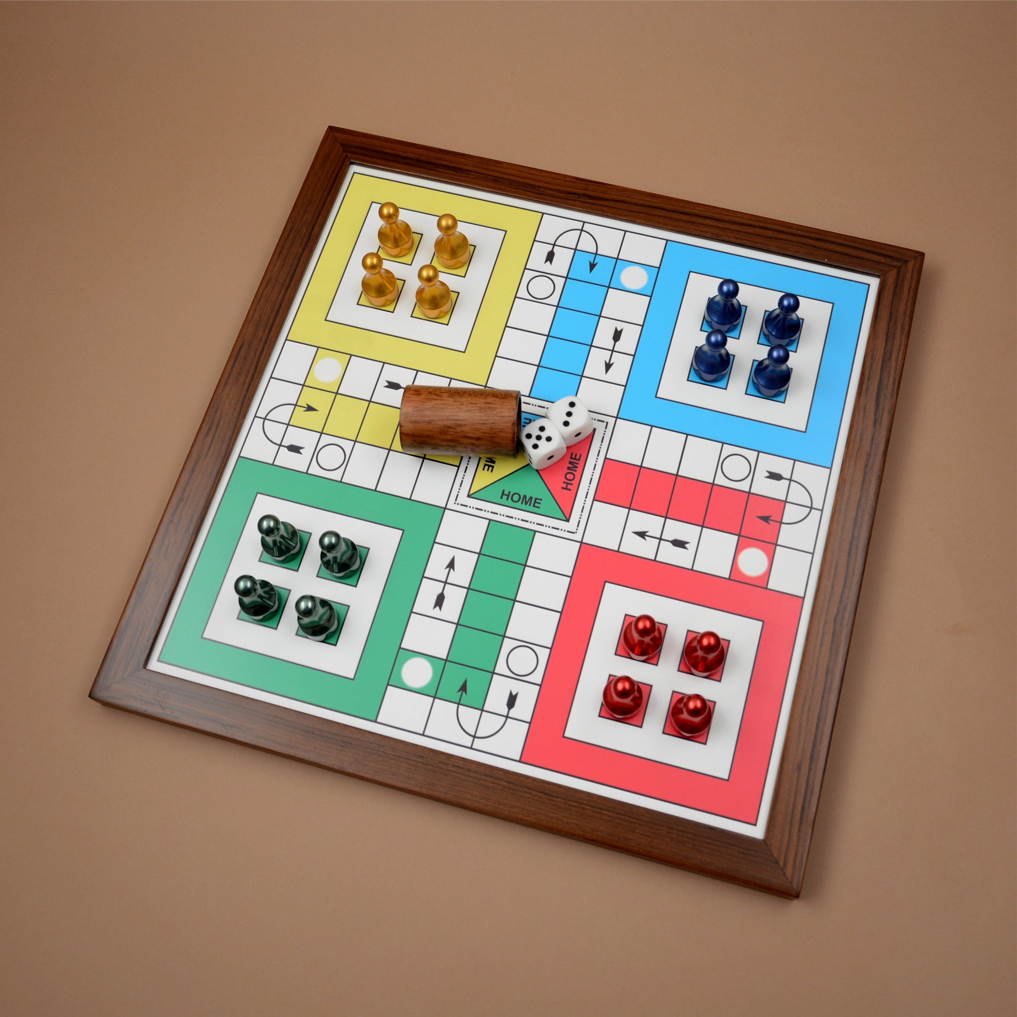 Teakwood Ludo With Metallic Tokens | Anand Prakash