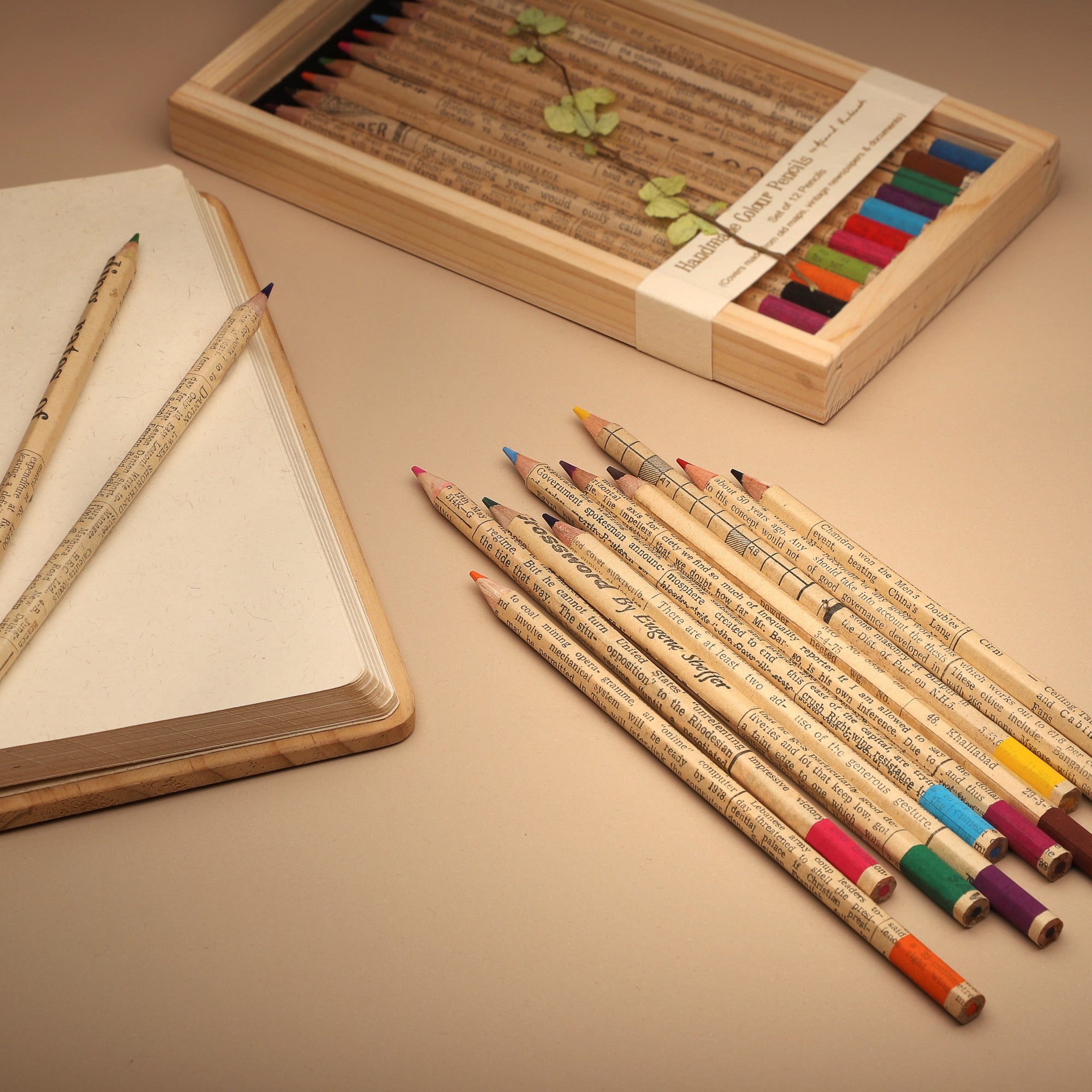 Colour Pencils - Vintage Newspaper Box of 12 | Anand Prakash
