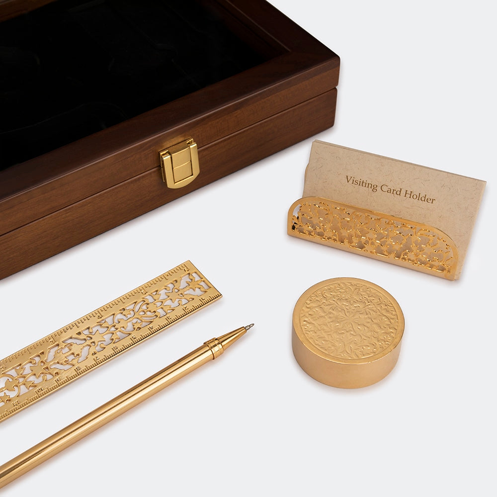 Goldplated Office Accessory Set - TM | Anand Prakash