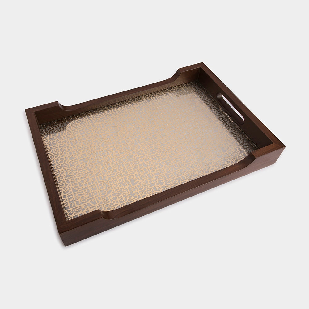 Teak Wood Serving Tray - Scriptum L