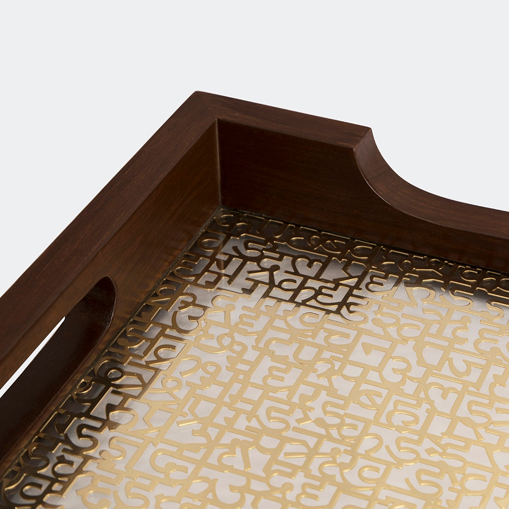 Teak Wood Serving Tray - Scriptum L