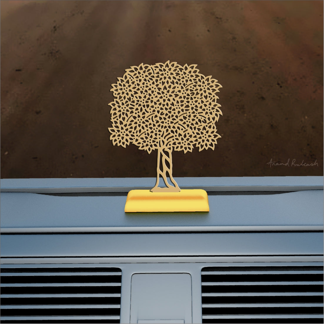 Car Dashboard Stand Goldplated - Tree