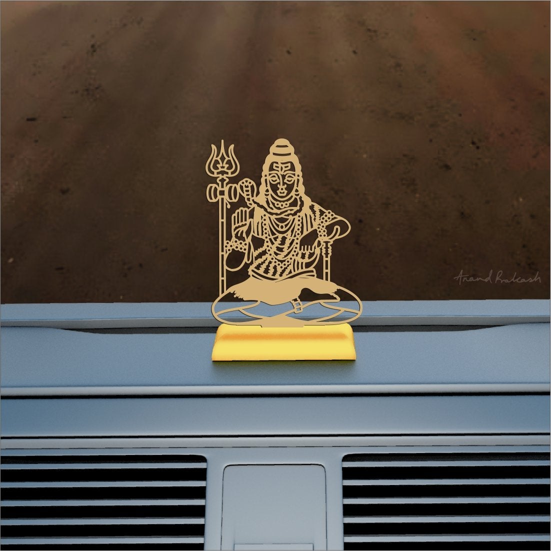 Car Dashboard Stand Goldplated - Lord Shiva