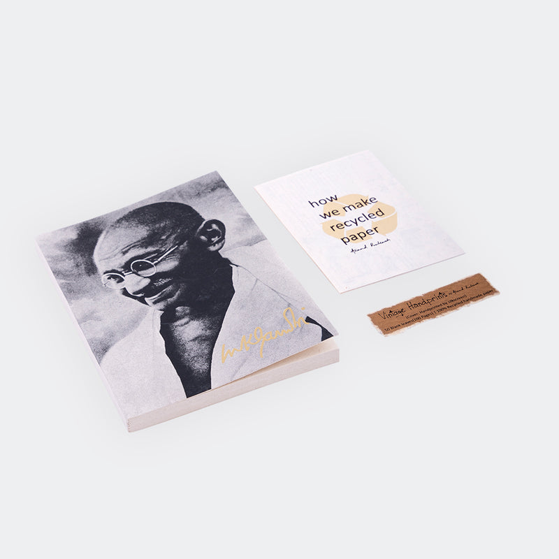 Journal Handprinted by Silkscreen - Mahatma Gandhi