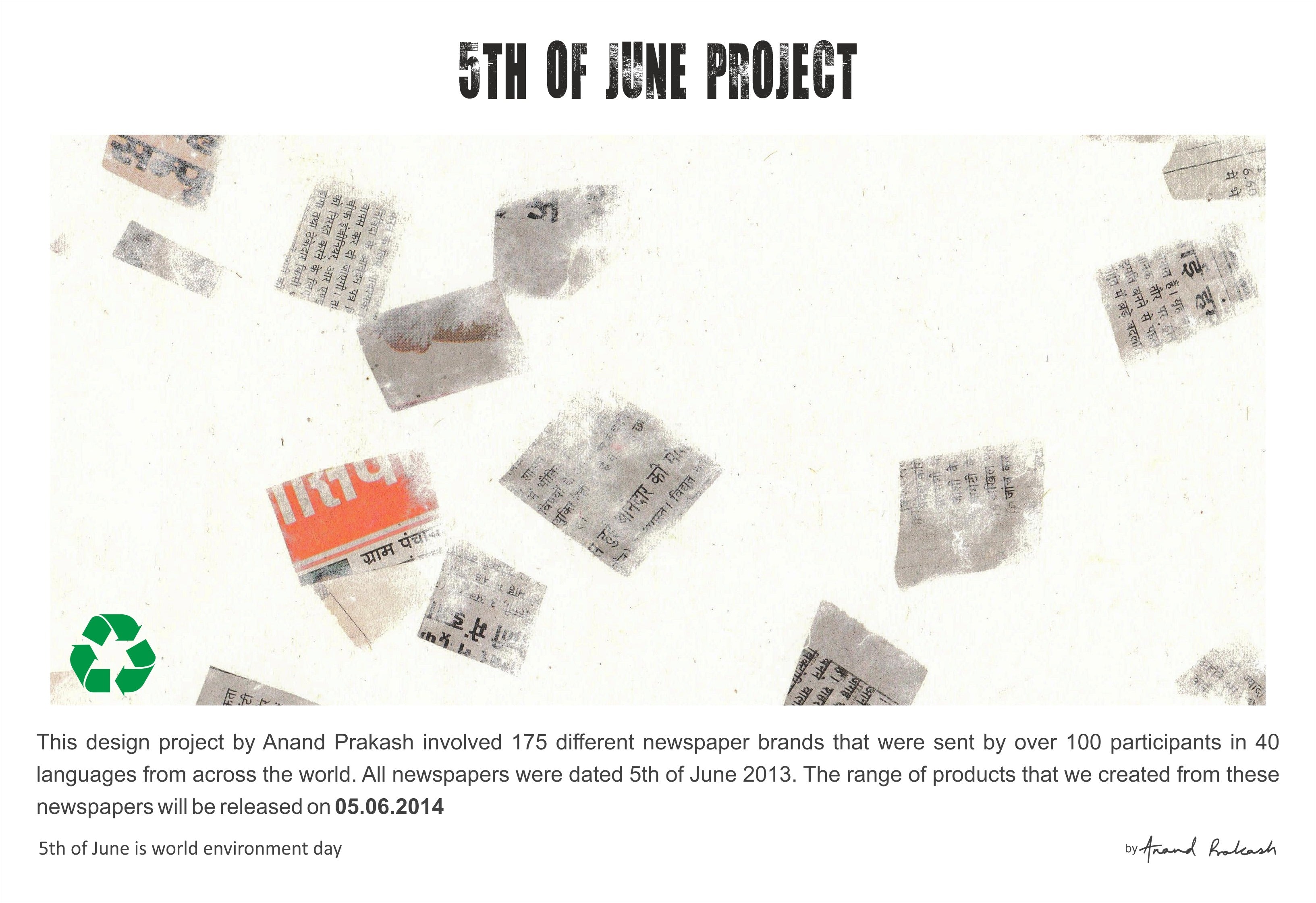 Recycled and Handmade Paper with 5th of June newspapers