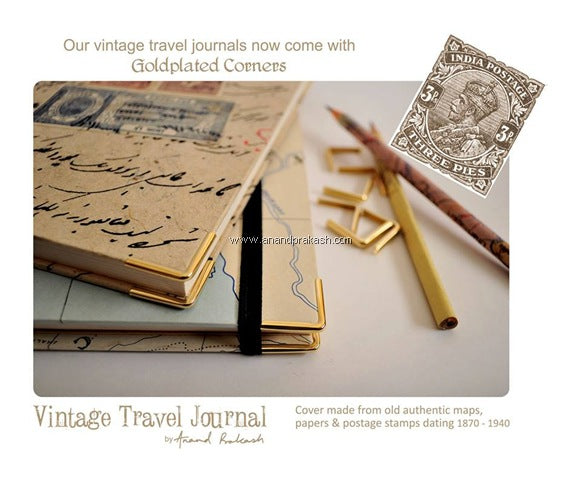 Vintage Journals With Gold Plated Corners