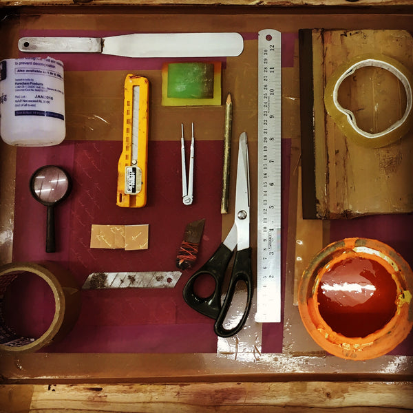 A silk screen printers tools of trade