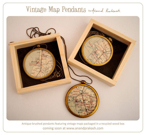 Vintage Map Pendants