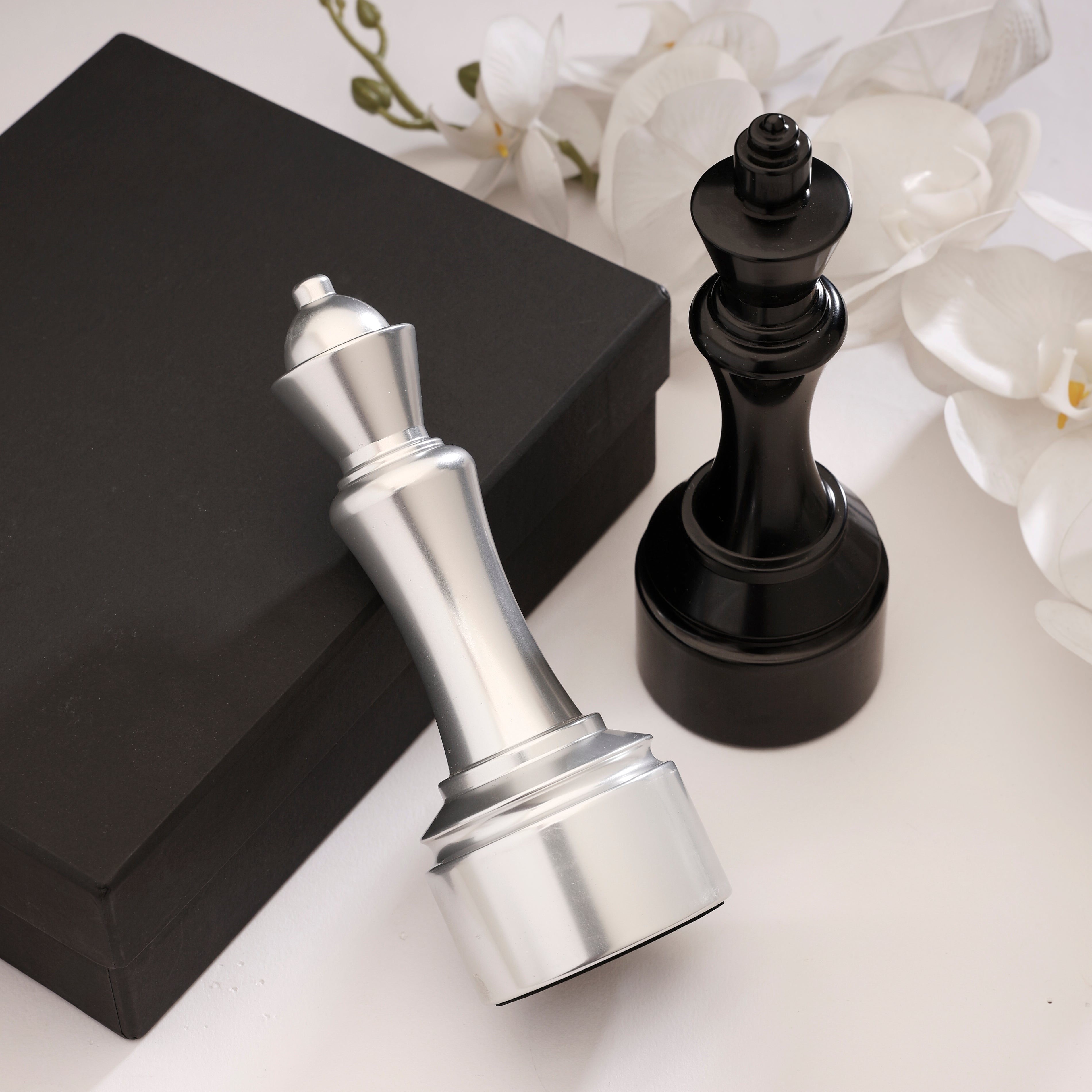 Large Decorative Chess Pieces - King & Queen