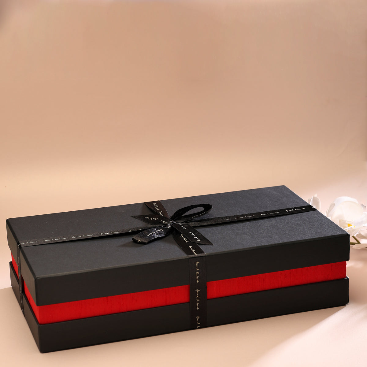 Goldplated Luxe Accessory Gift Box - Red Silk