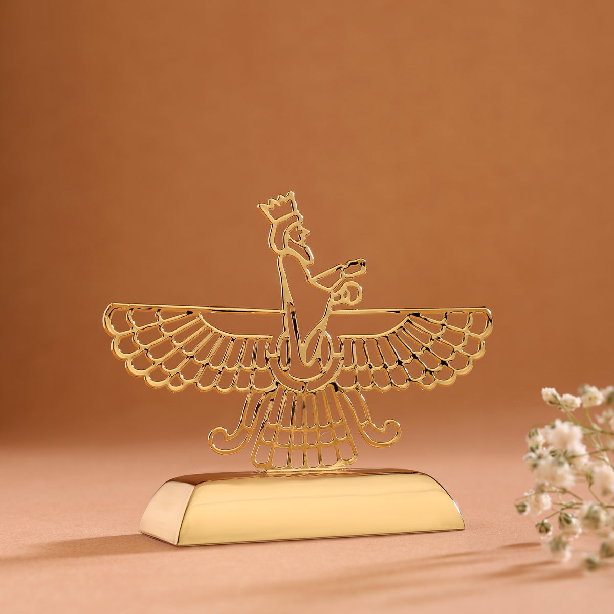 Car Dashboard Stand 24K Goldplated Brass - Faravahar